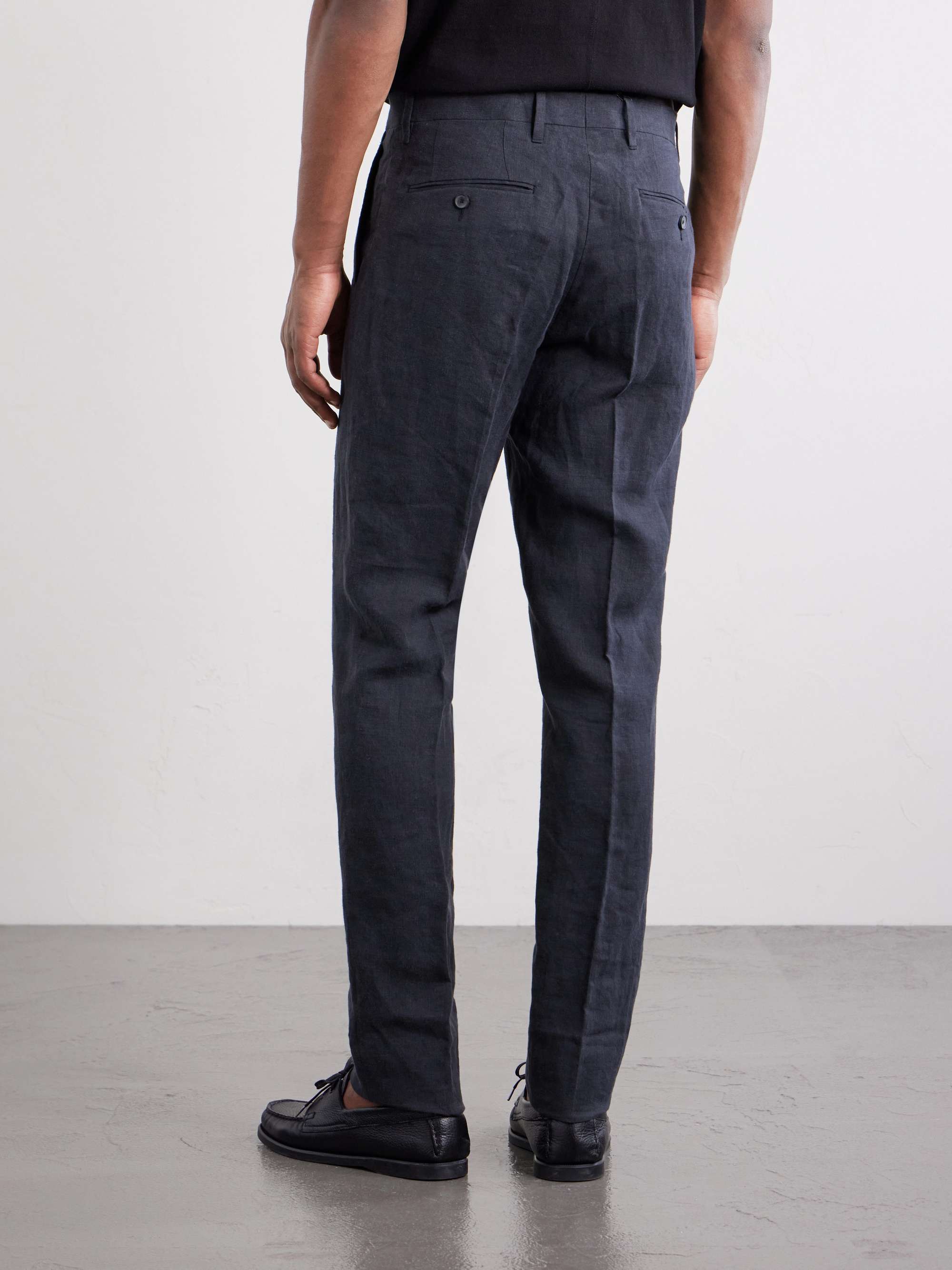 Phillip Slim-Fit Straight-Leg Linen Suit Trousers view