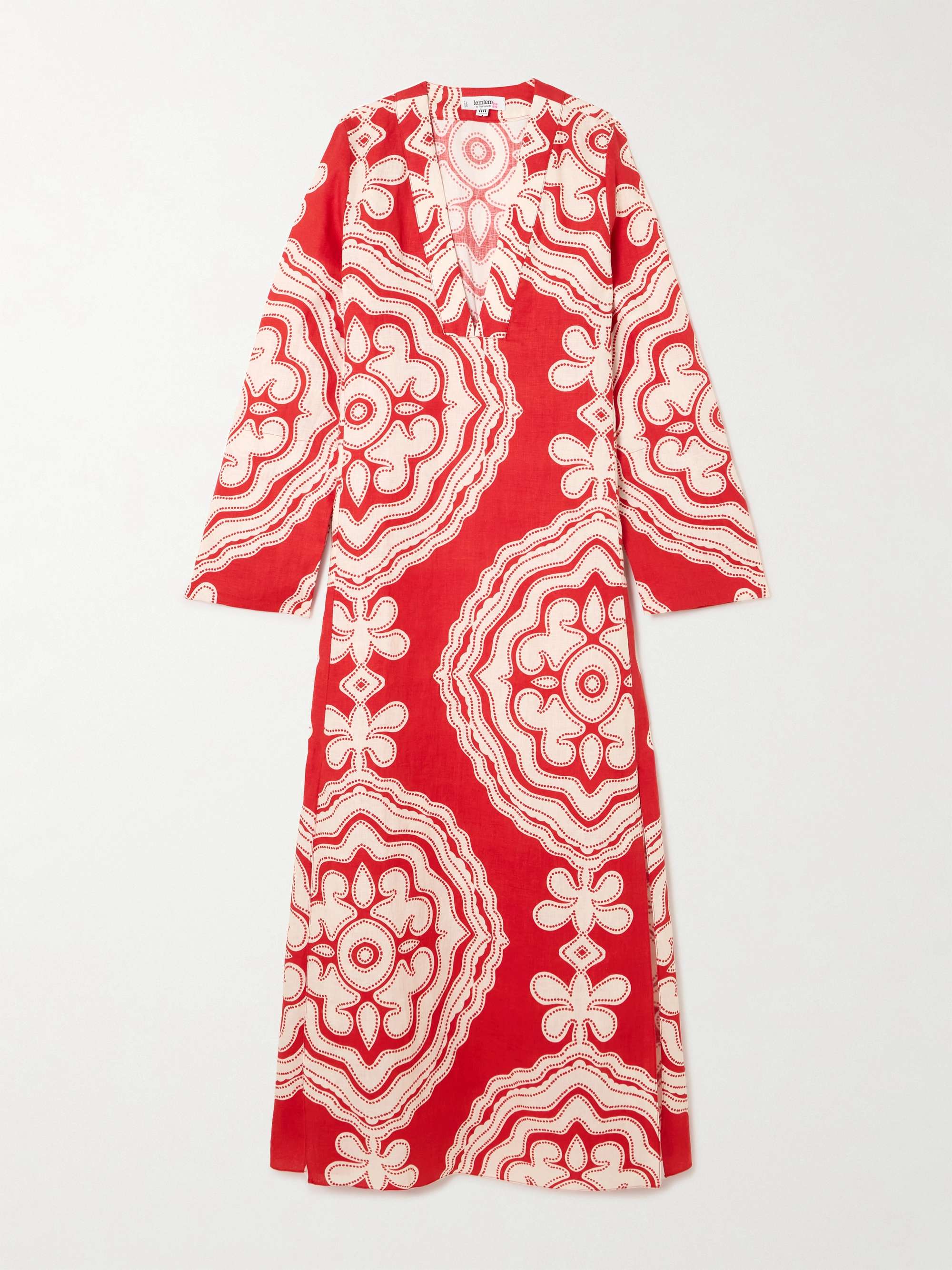 Theodora printed linen maxi dress view