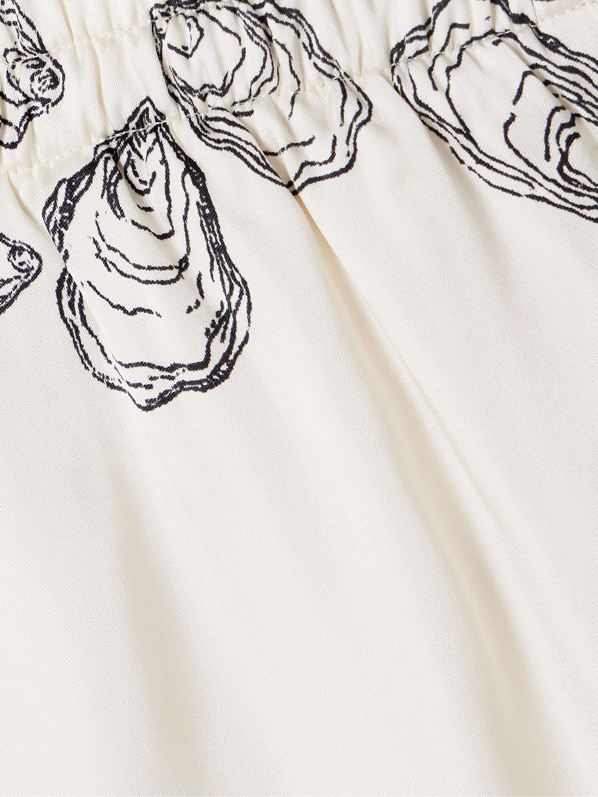 Kam printed silk-blend charmeuse shorts view