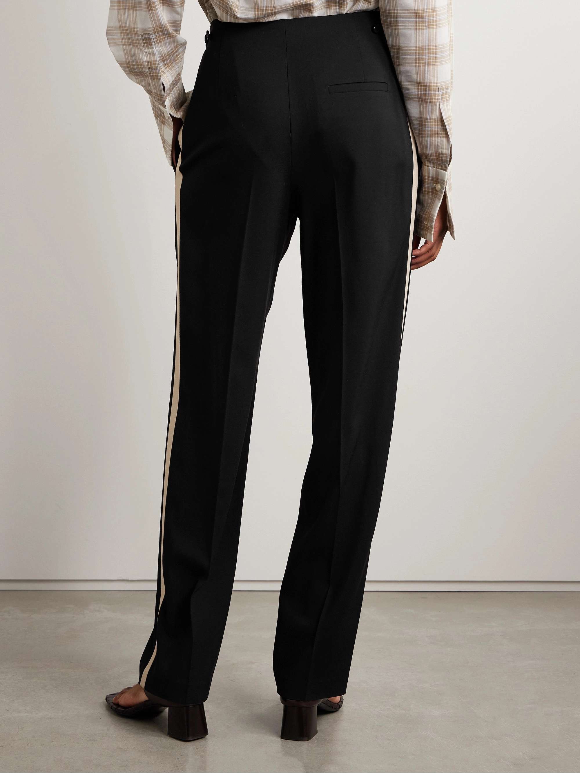 Phoebe wool-crepe straight-leg pants view