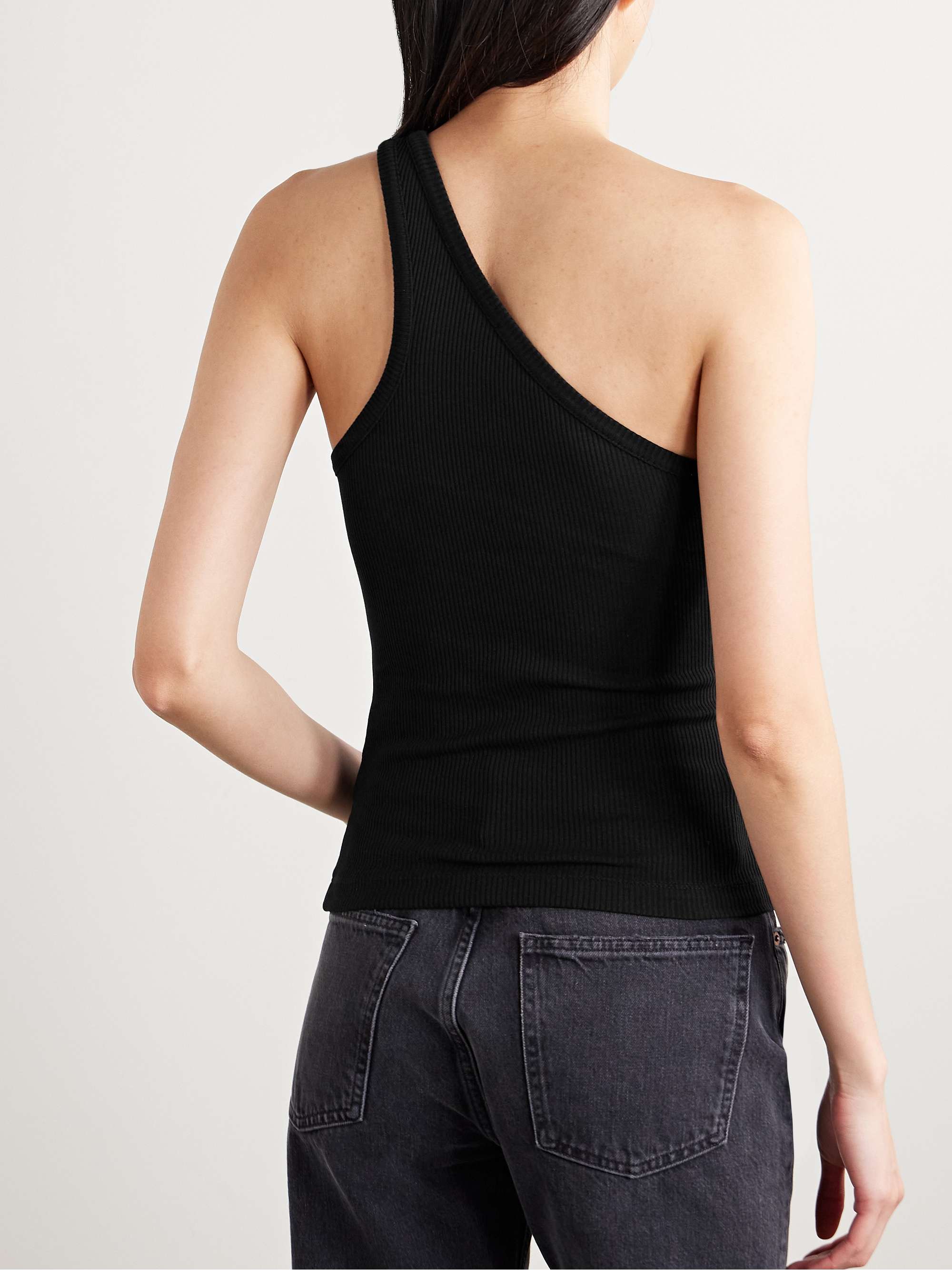 Verica one-shoulder ribbed-knit tank view