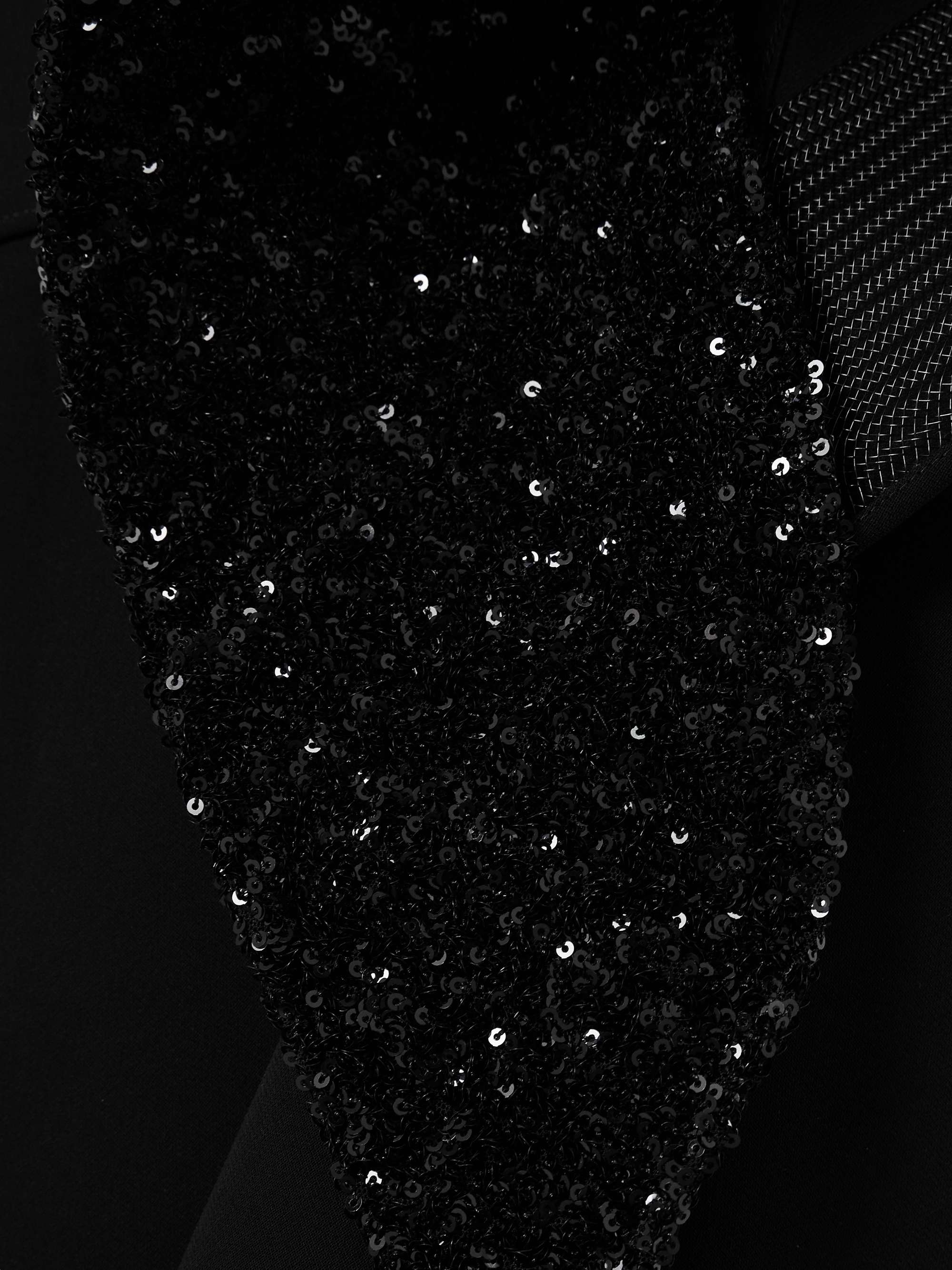 Pantheon Wave ruffled mesh-trimmed sequin-embellished crepe gown view