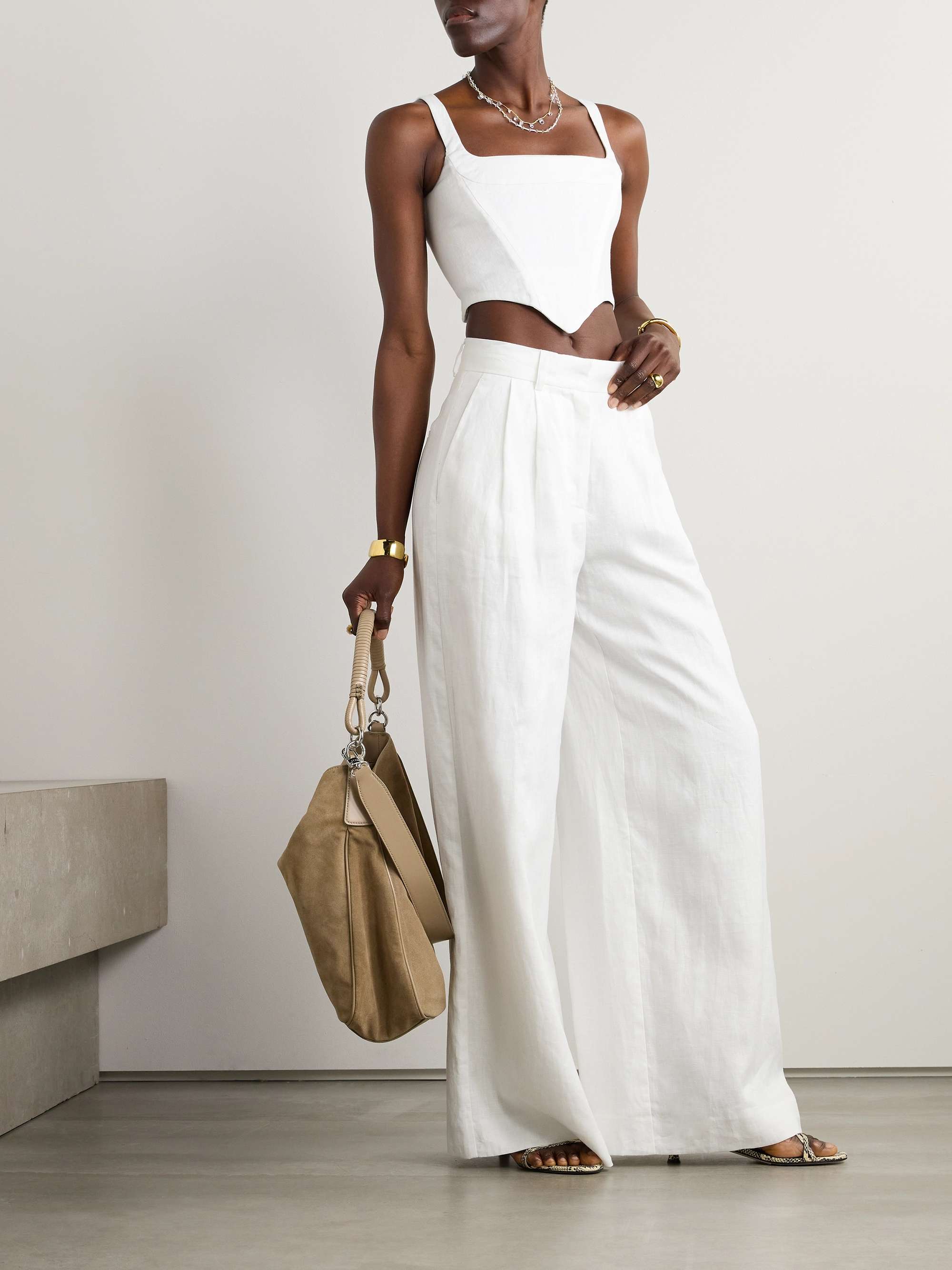 Sasha linen wide-leg pants view