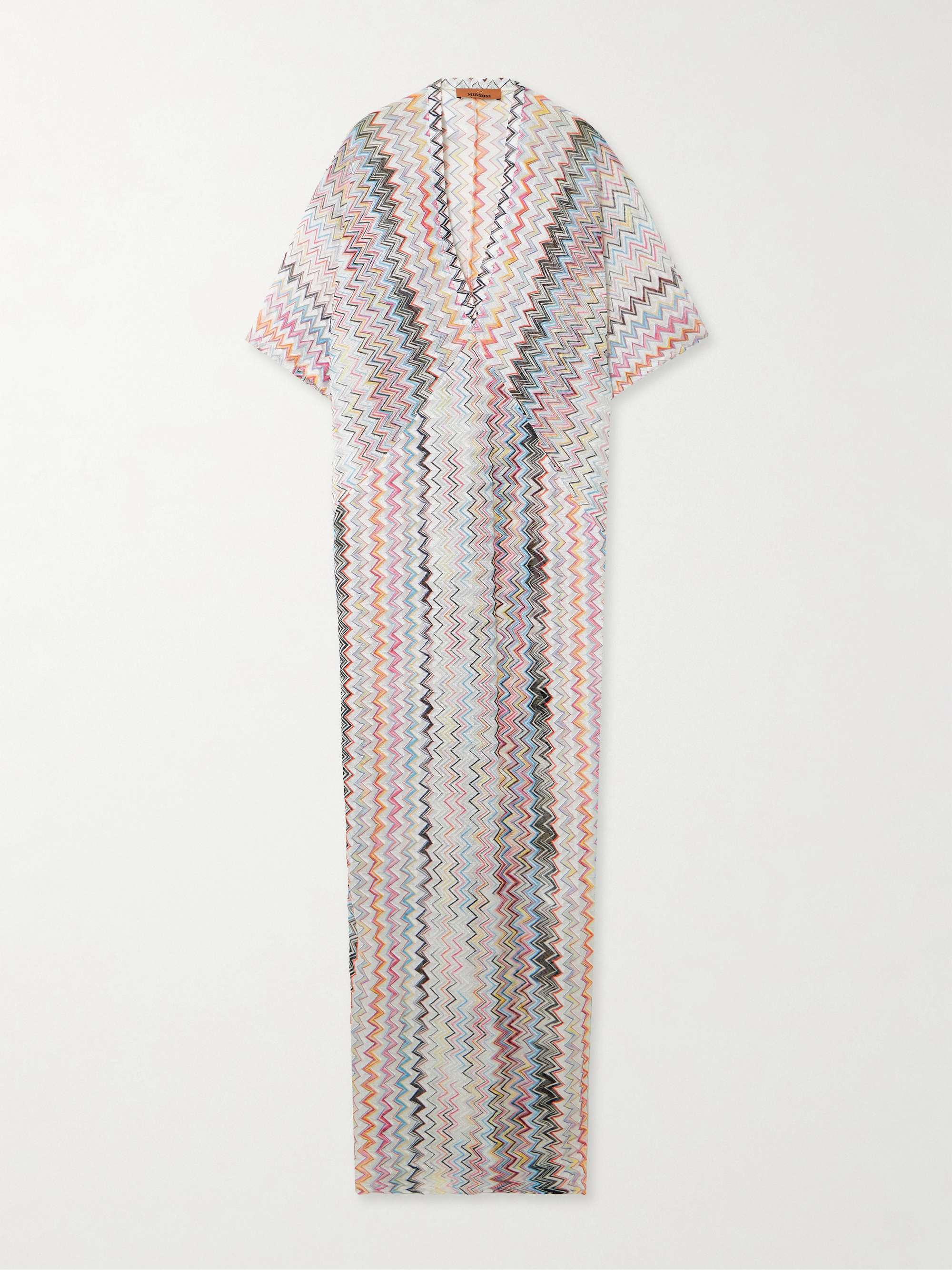 Striped crochet-knit coverup view
