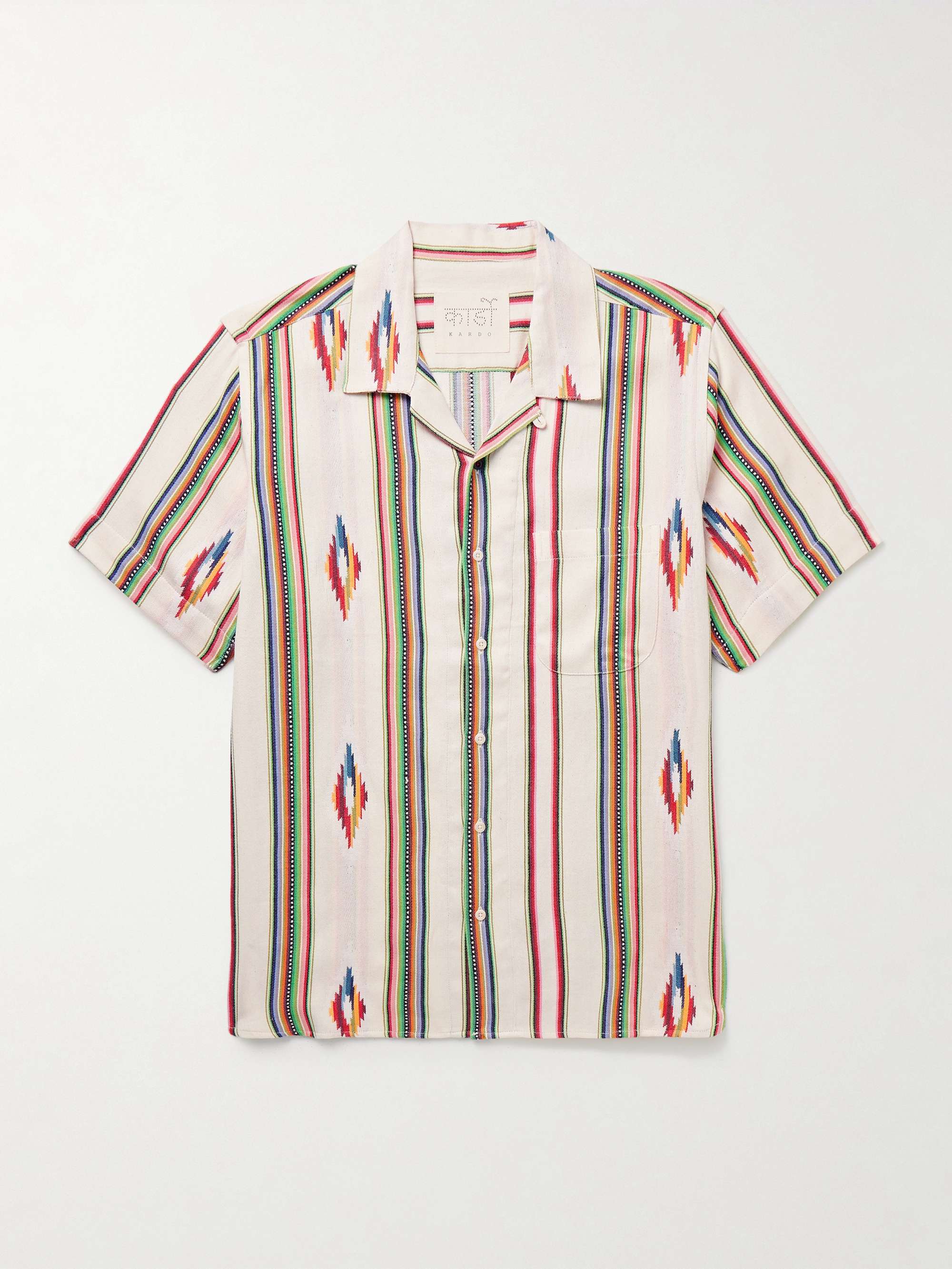 Lamar Convertible-Collar Cotton-Jacquard Shirt view