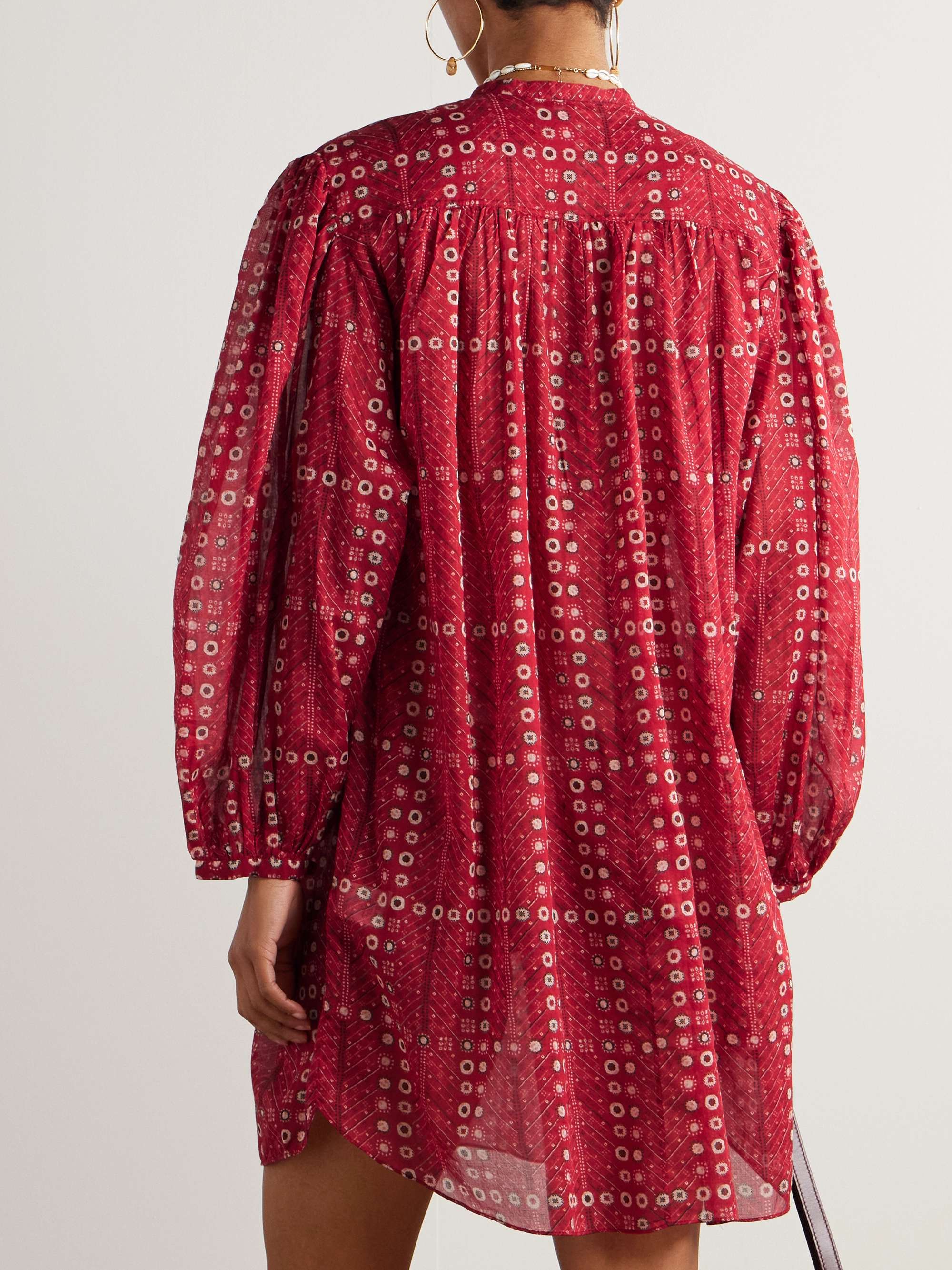 Melinda printed organic cotton-voile mini dress view