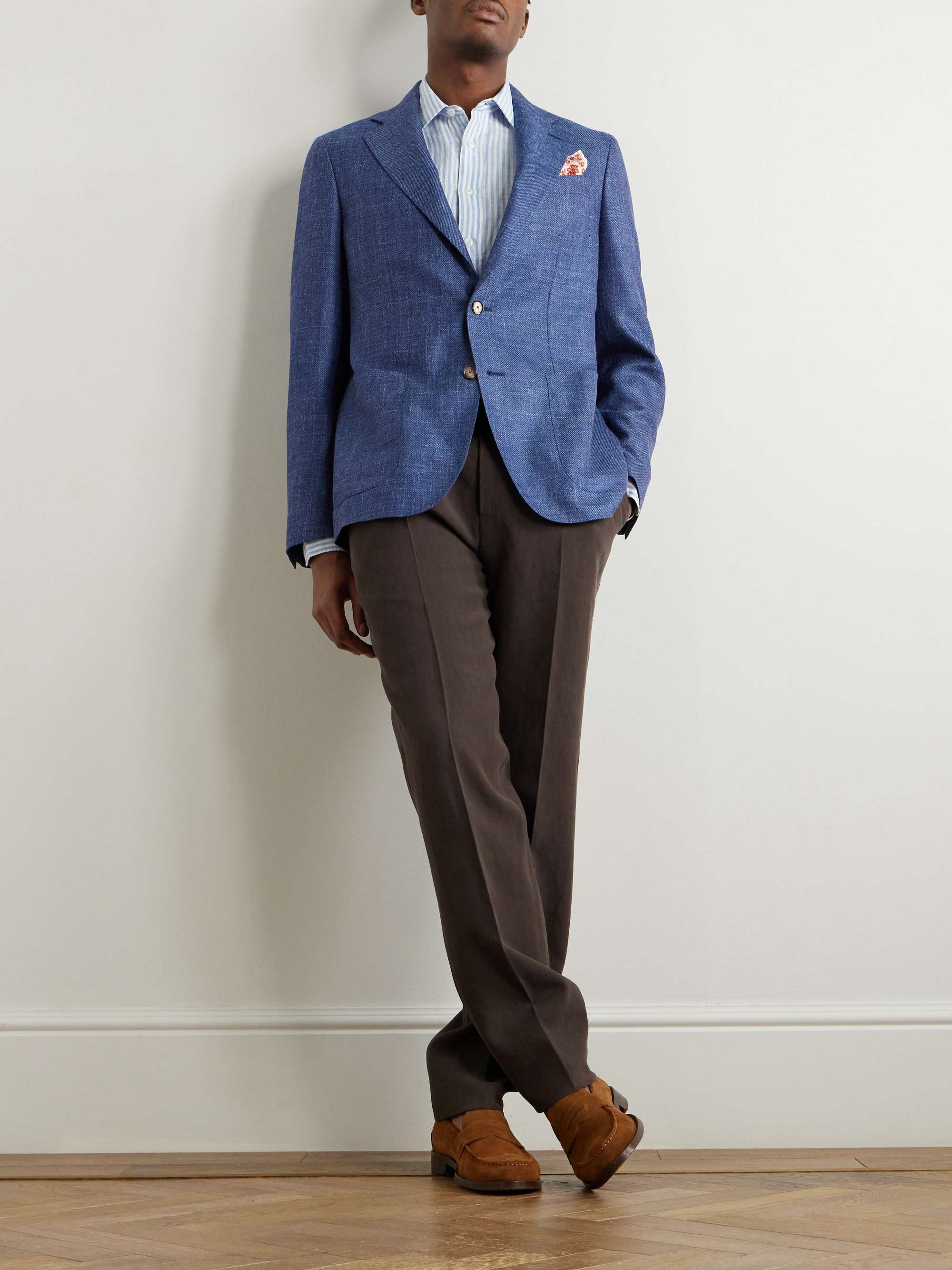 Wool, Silk and Linen-Blend Blazer view