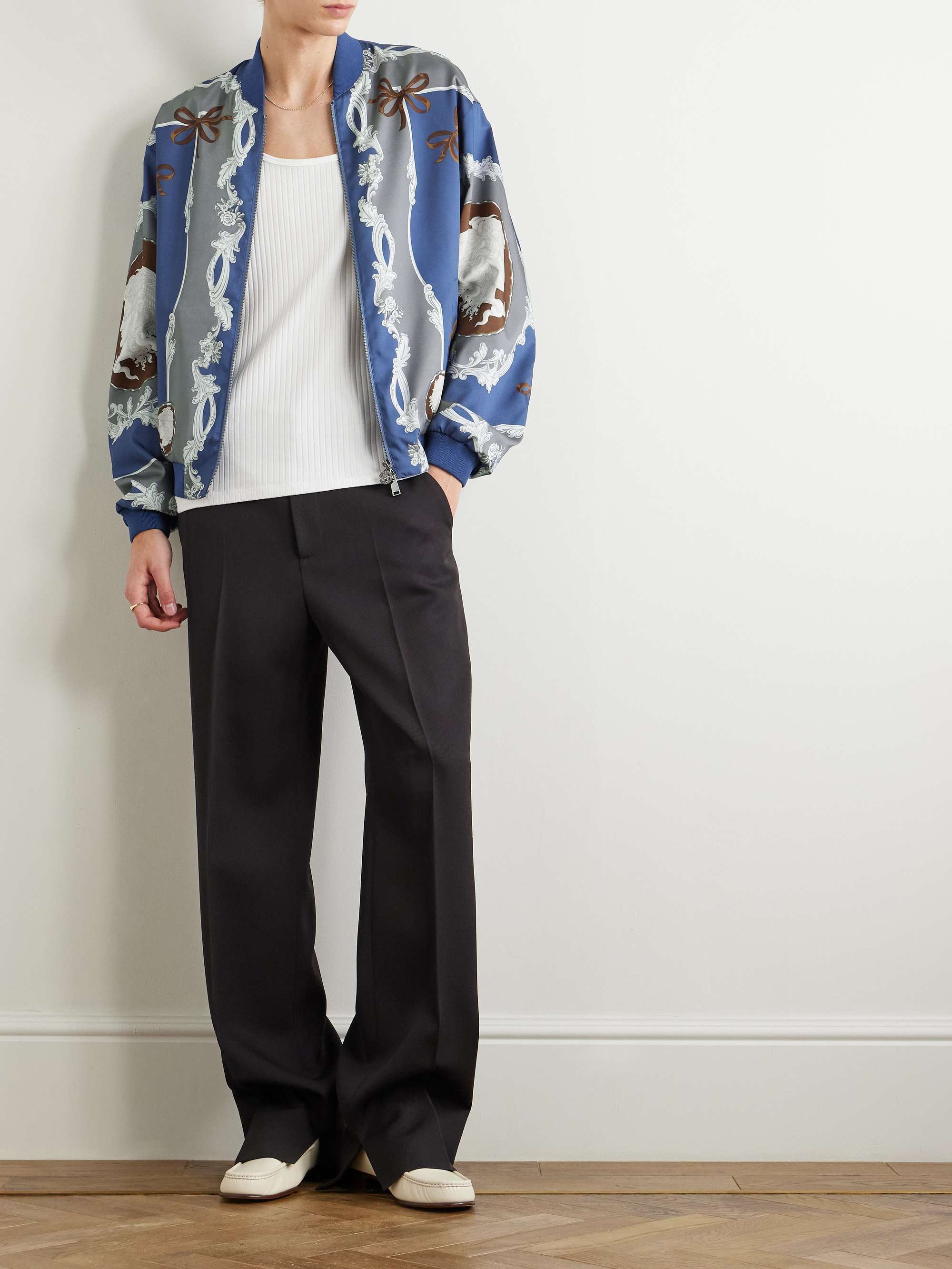 Printed Twill Bomber Jacket view