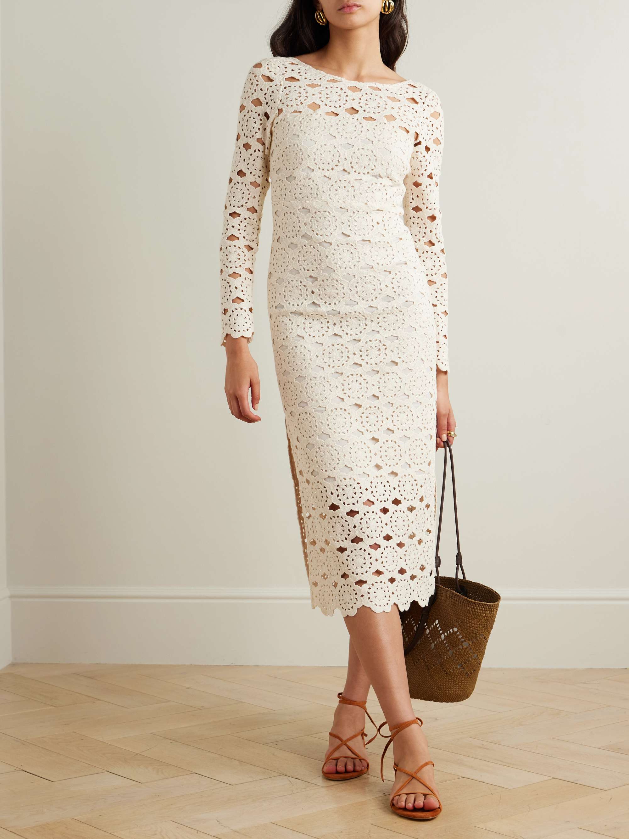 Marsielle crocheted cotton midi dress view