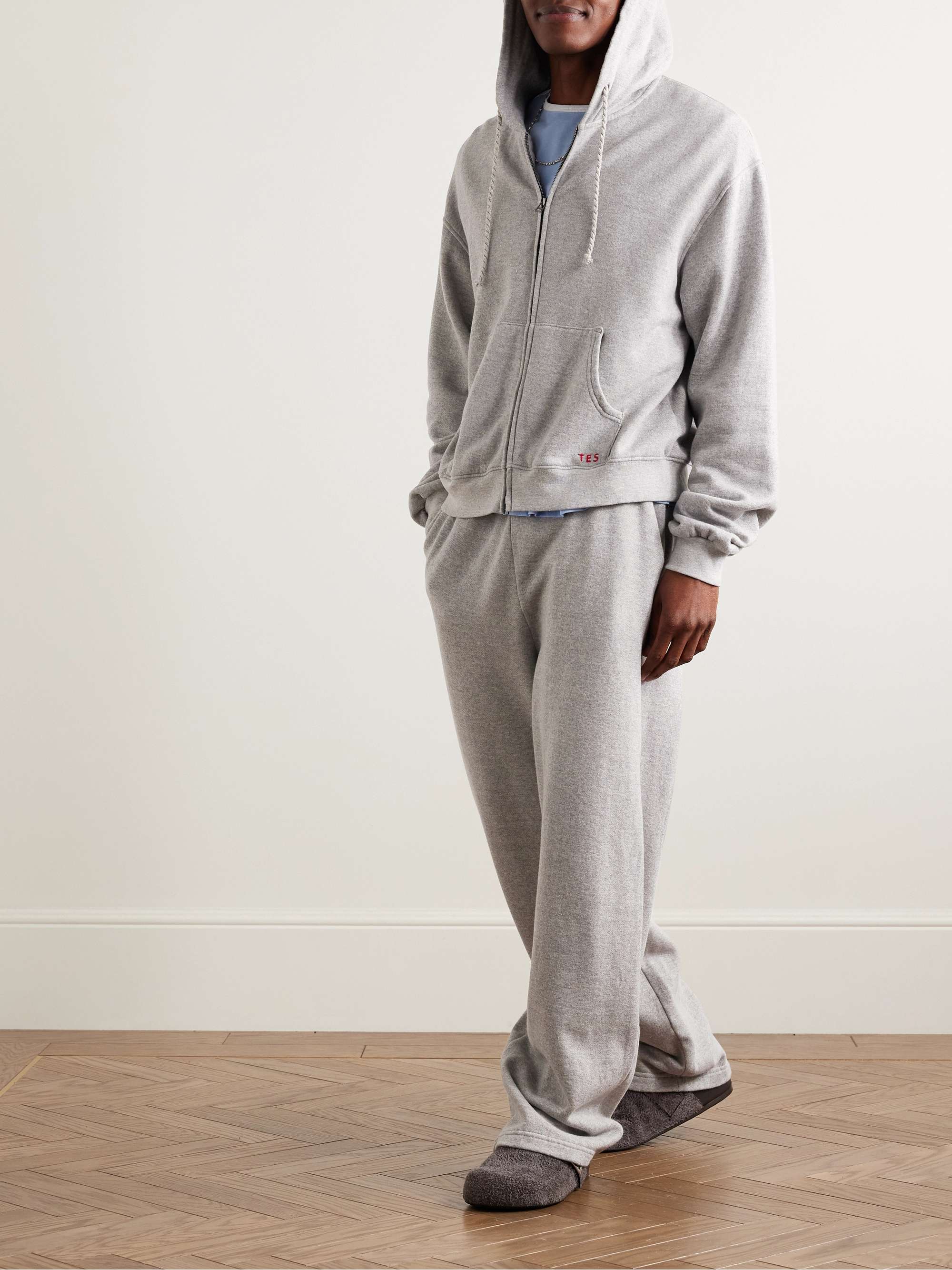 Daily Logo-Embroidered Cotton and Cashmere-Blend Zip-Up Hoodie view