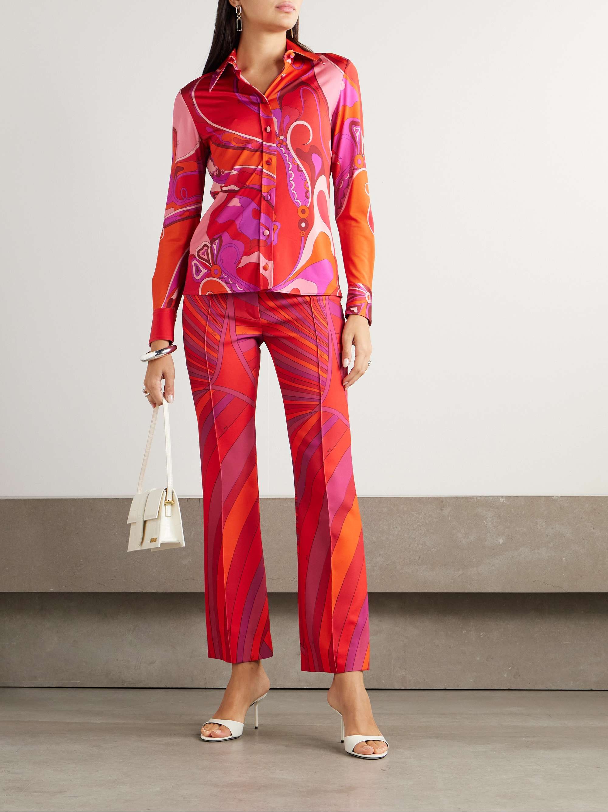 Printed satin-jersey shirt view