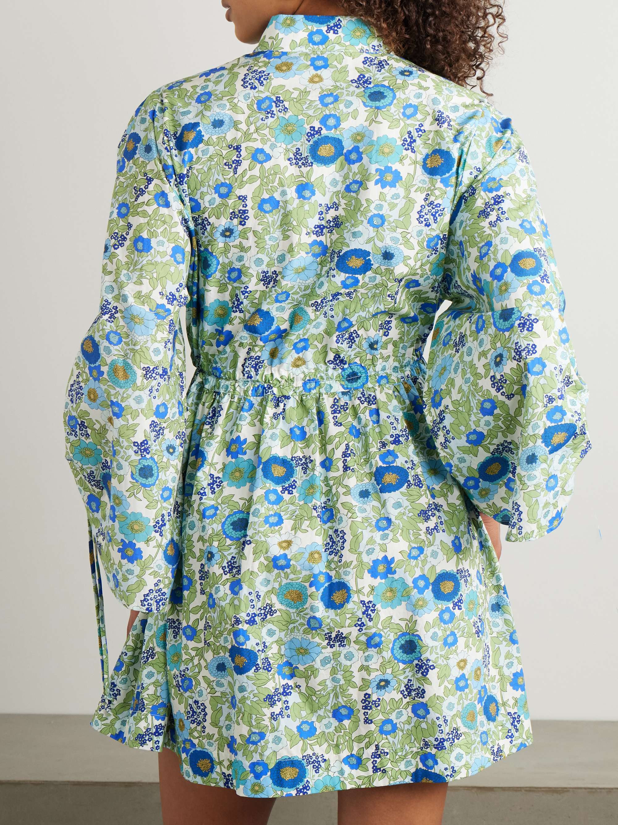 Pam floral-print organic cotton-poplin mini dress view
