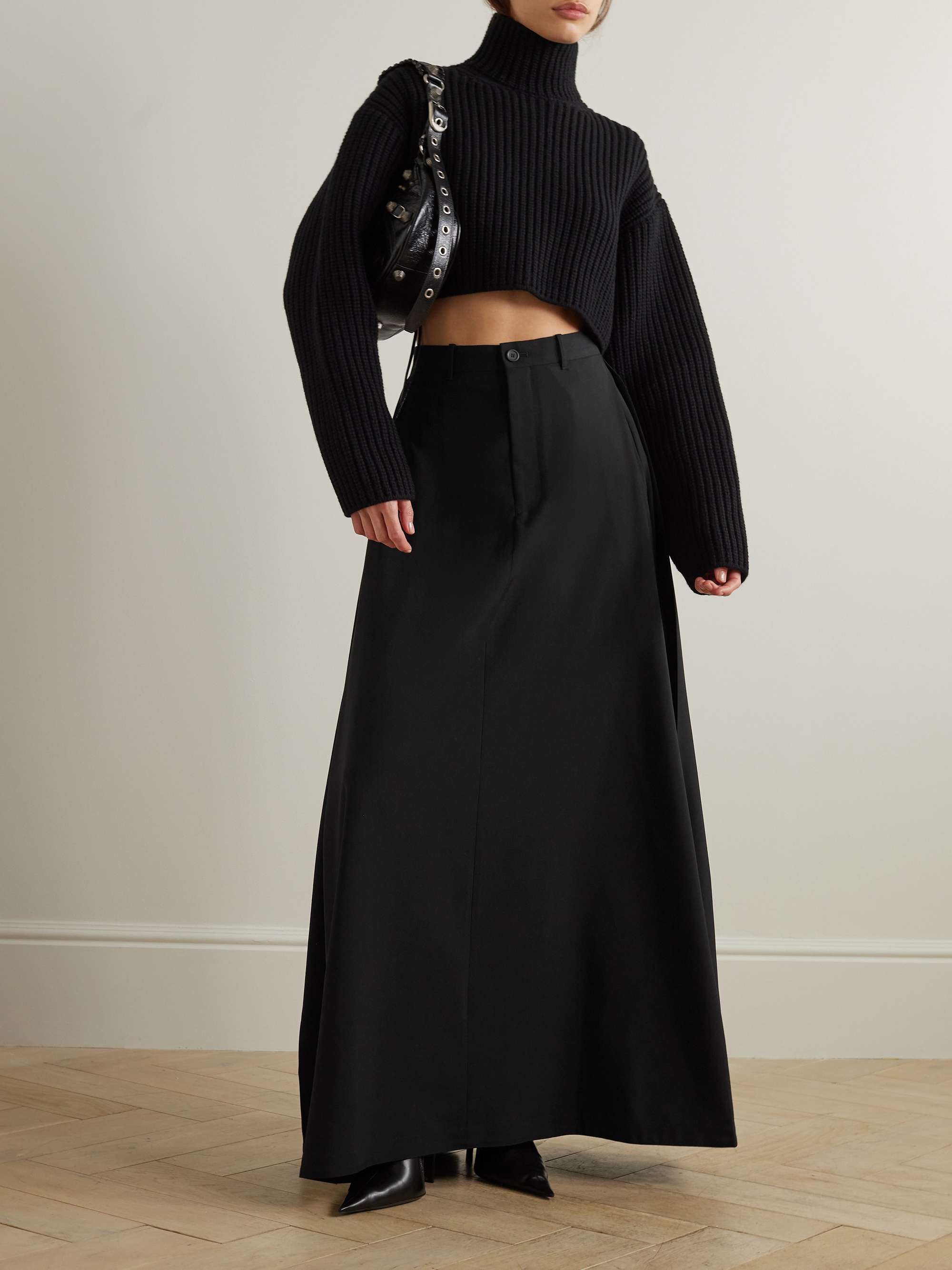 Wool maxi skirt view