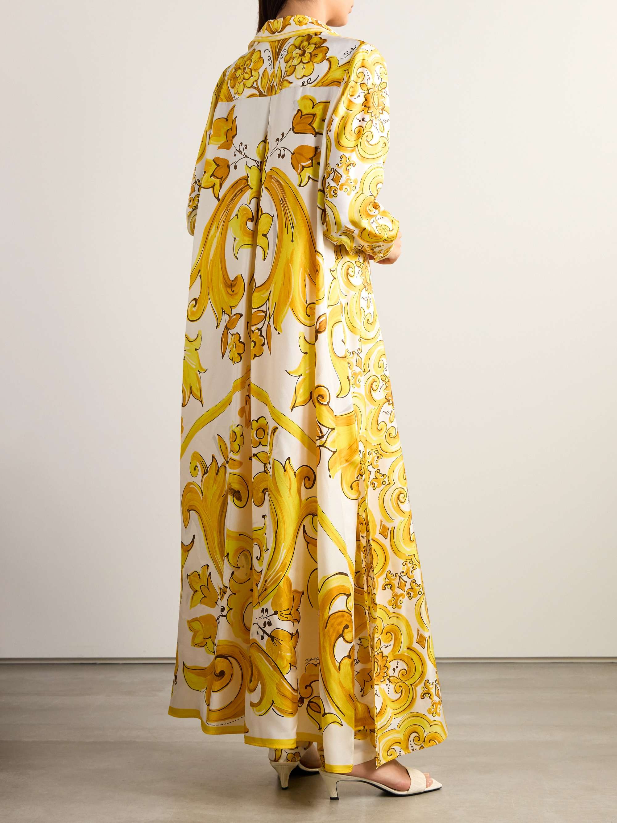 Maiolica printed silk-twill maxi shirt dress view
