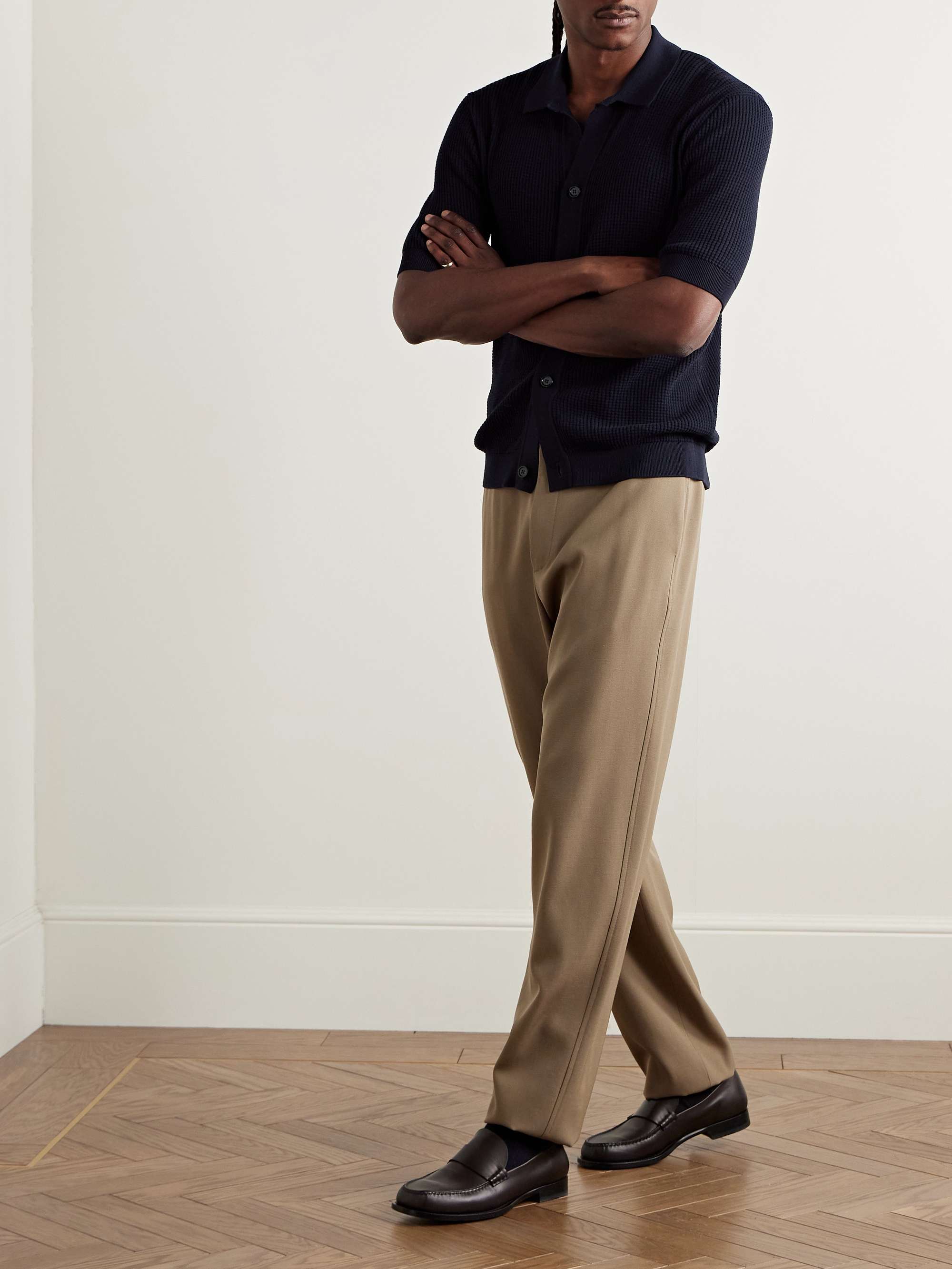 Els Slim-Fit Waffle-Knit Cotton Shirt view