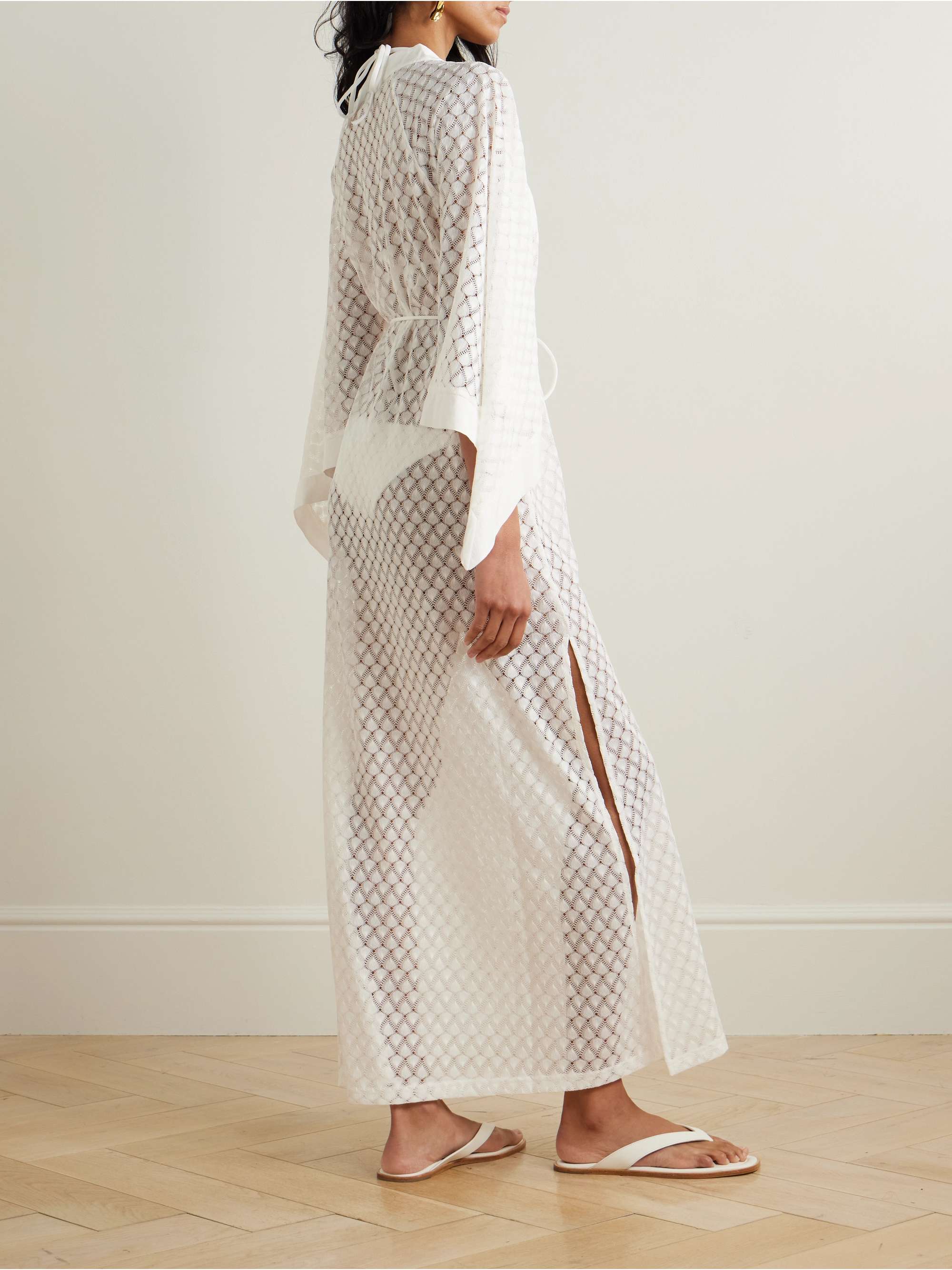 Edie belted crocheted maxi dress view