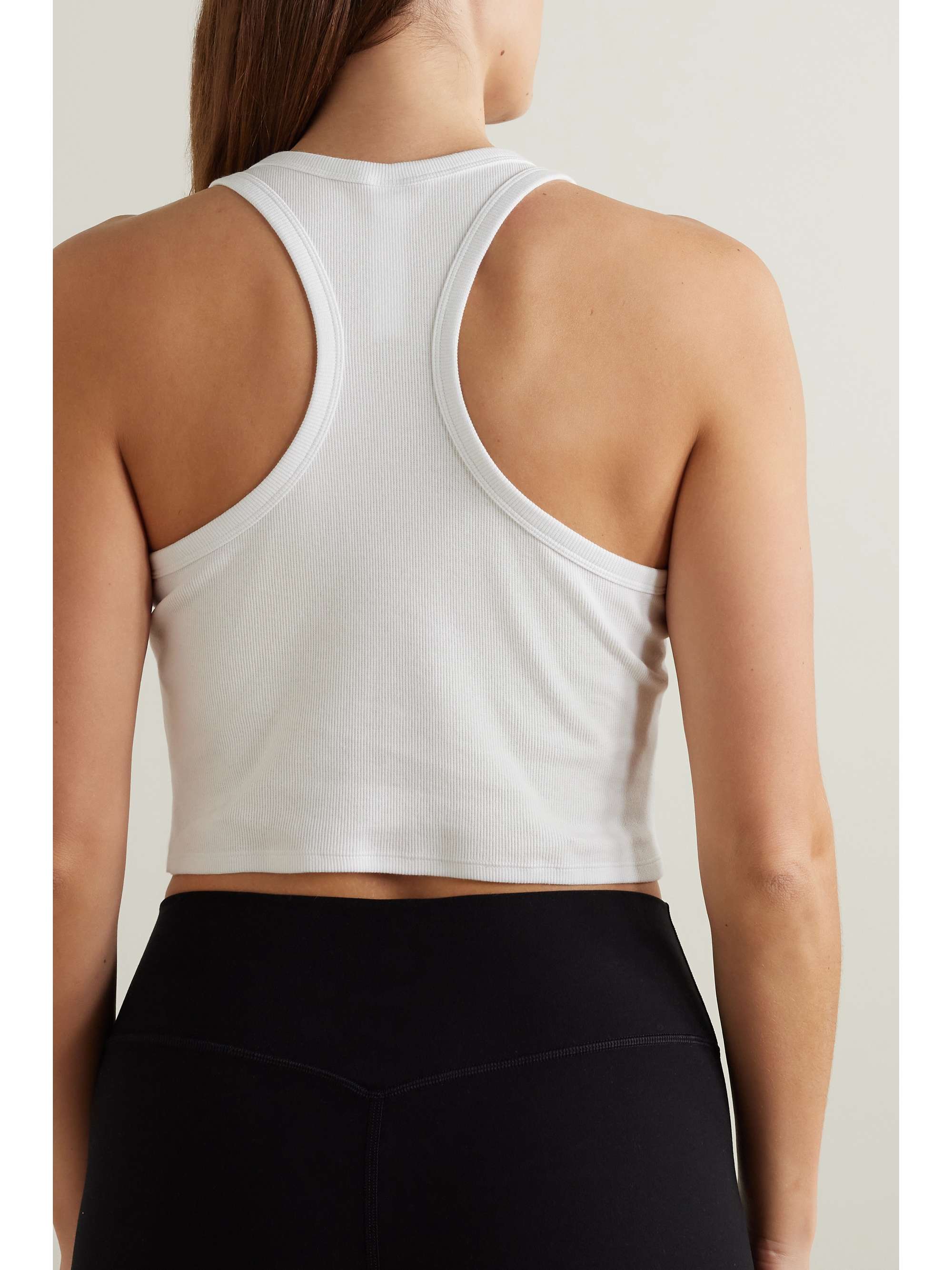 Aspire cropped ribbed cotton-blend jersey tank view