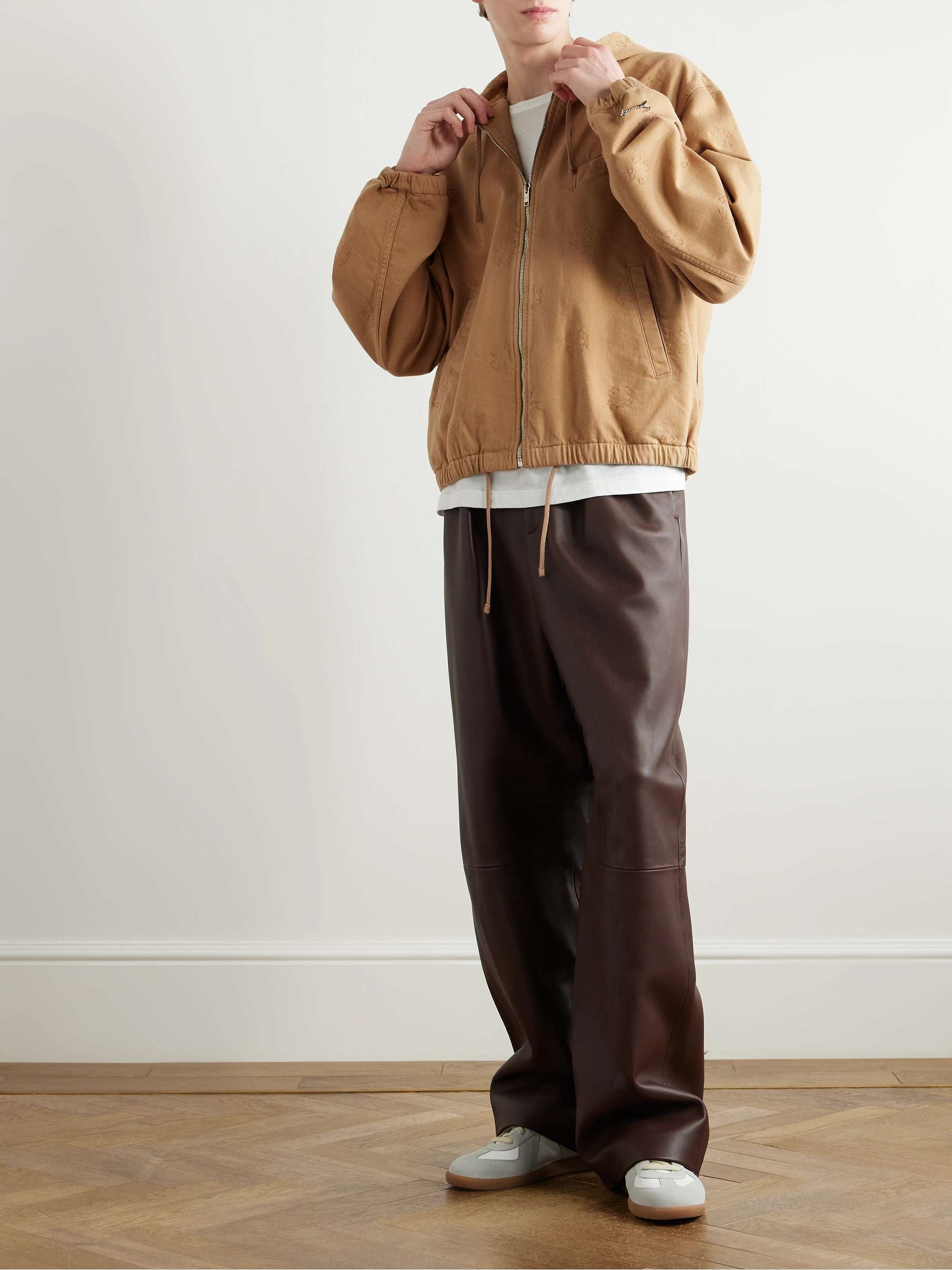 Logo-Jacquard Denim Hooded Jacket view