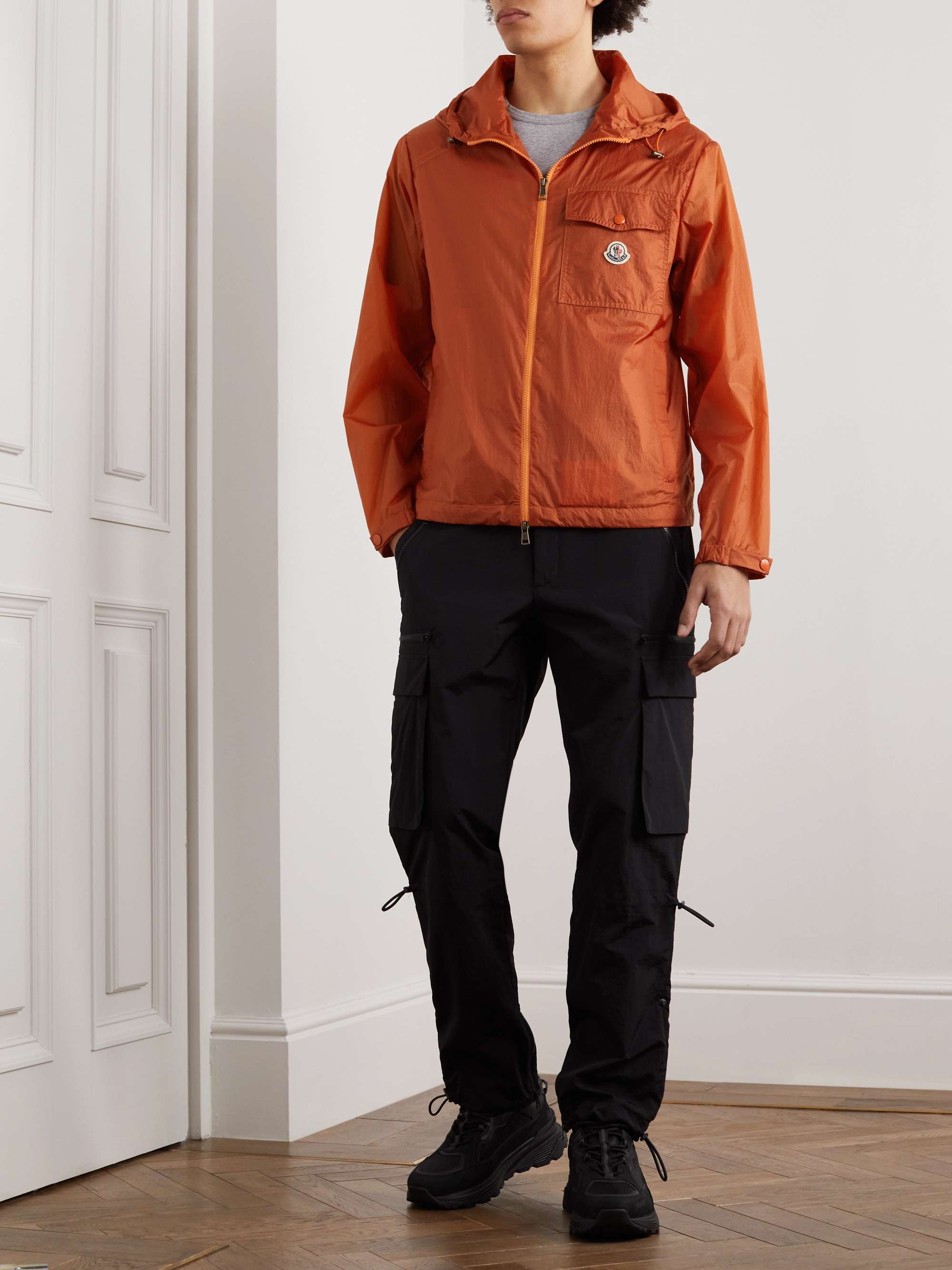Samakar Logo-Appliquéd Shell Hooded Jacket view