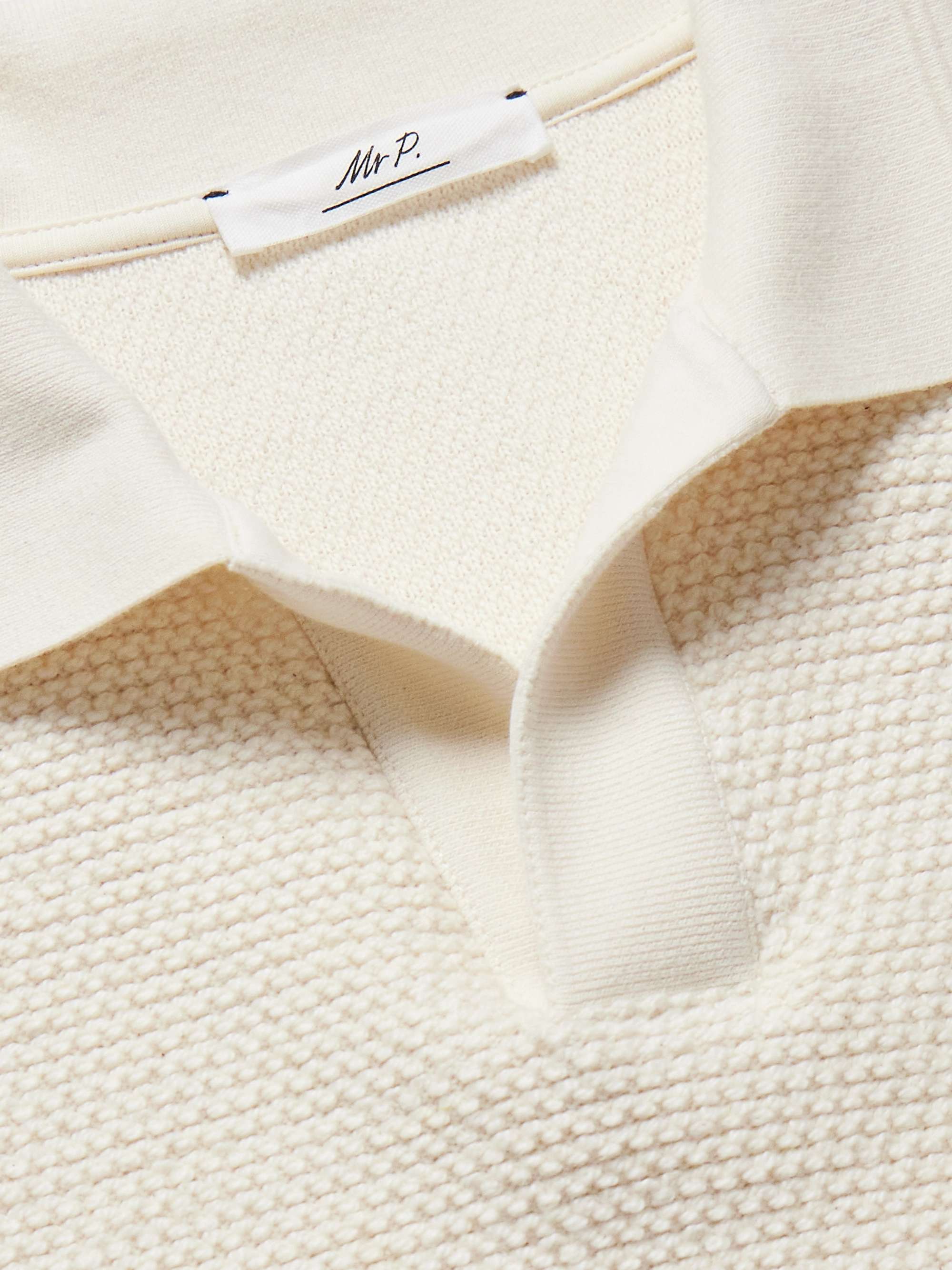 Golf Textured-Knit Organic Cotton Polo Shirt view