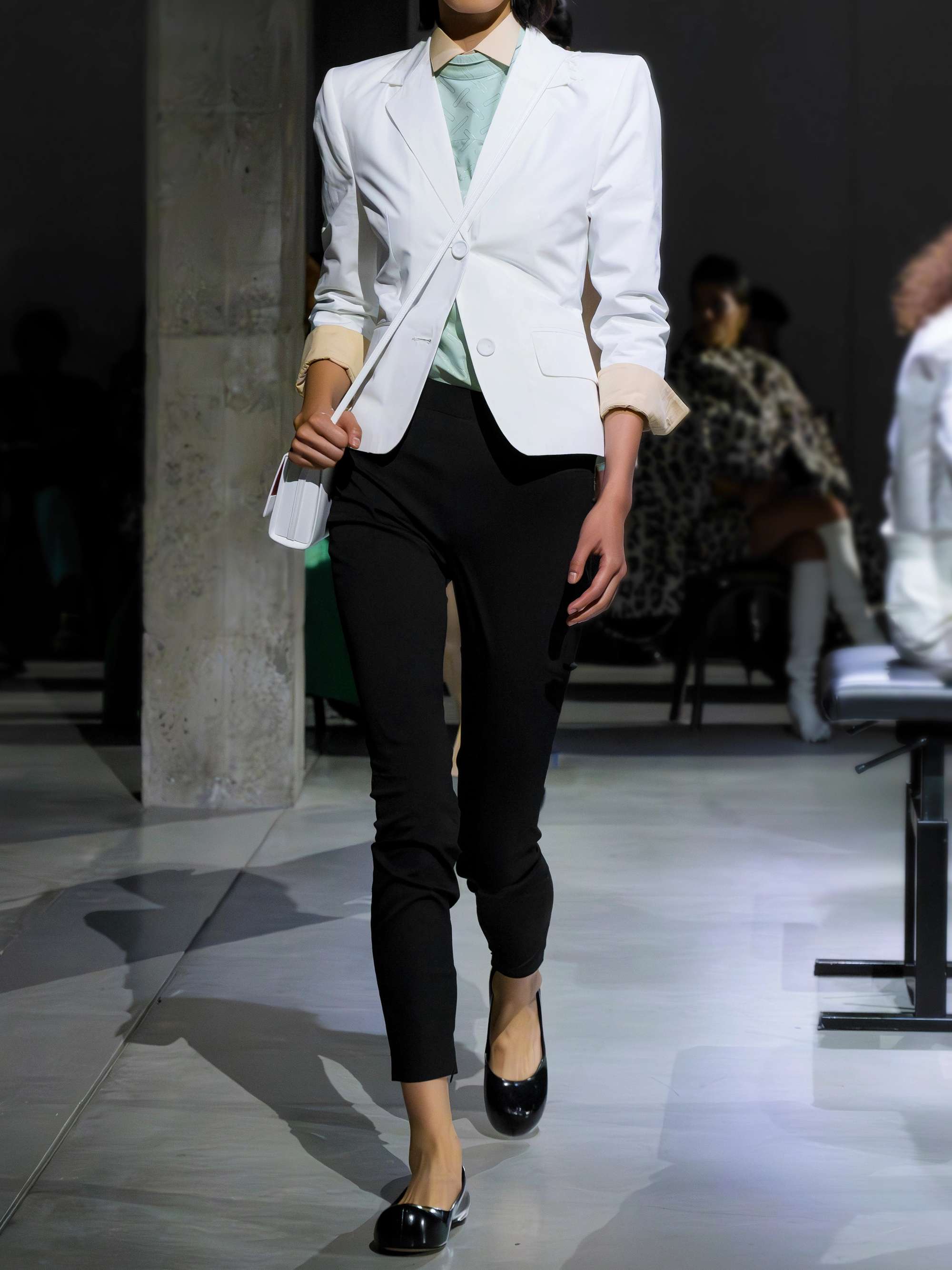Embroidered cotton-poplin skinny pants view