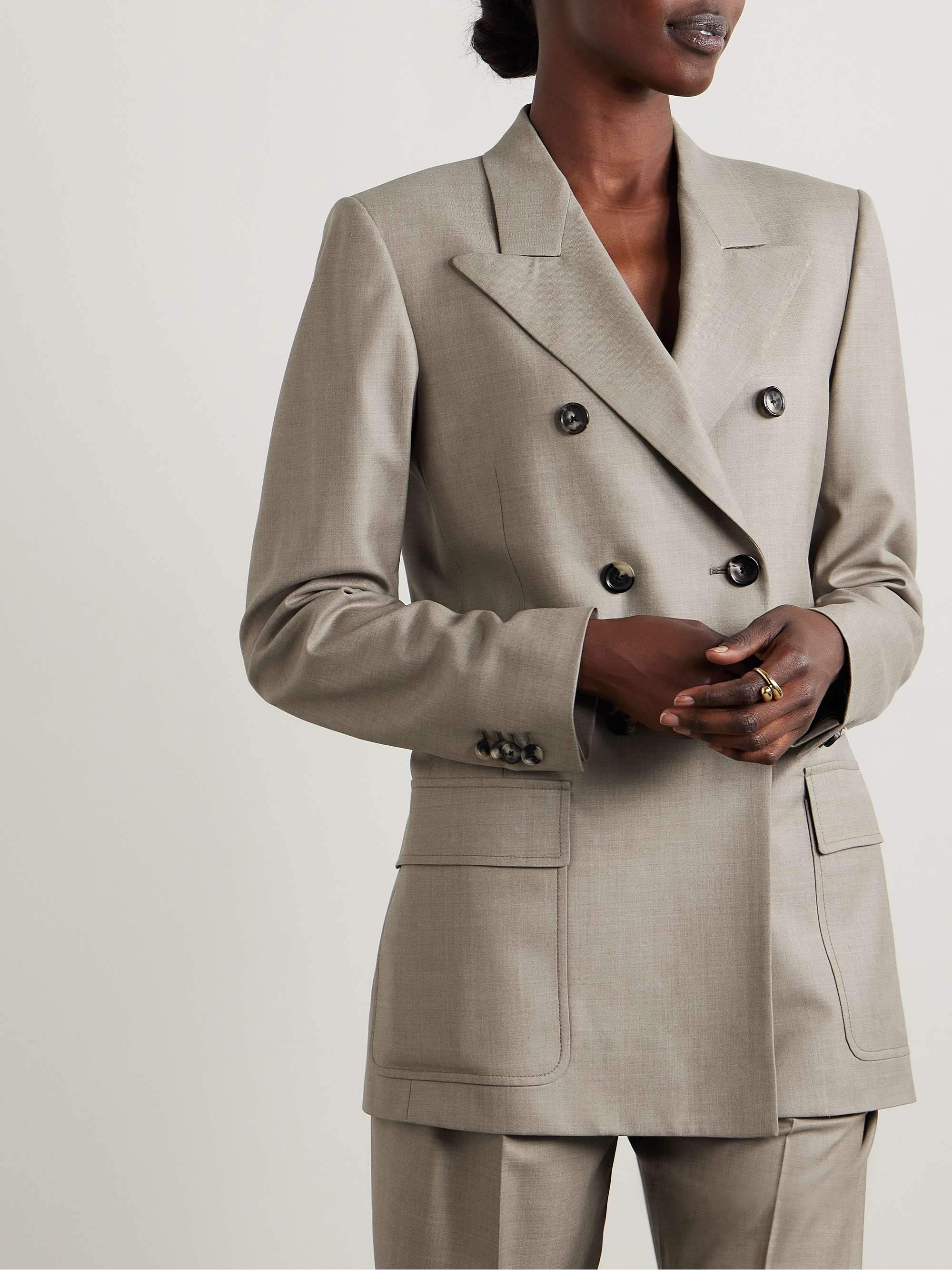 Ananda double-breasted wool-twill blazer view