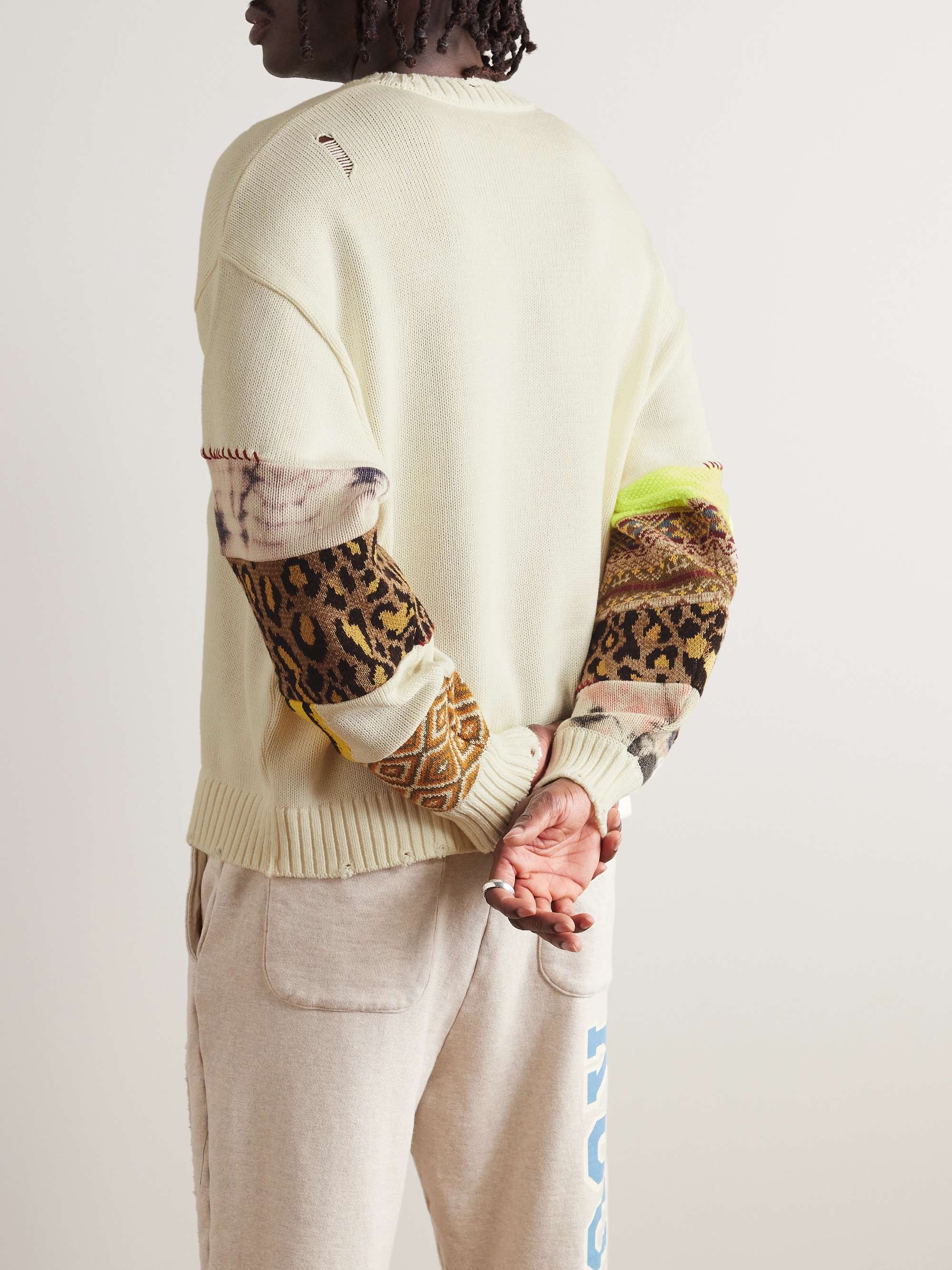 5G Distressed Jacquard-Knit Sweater view
