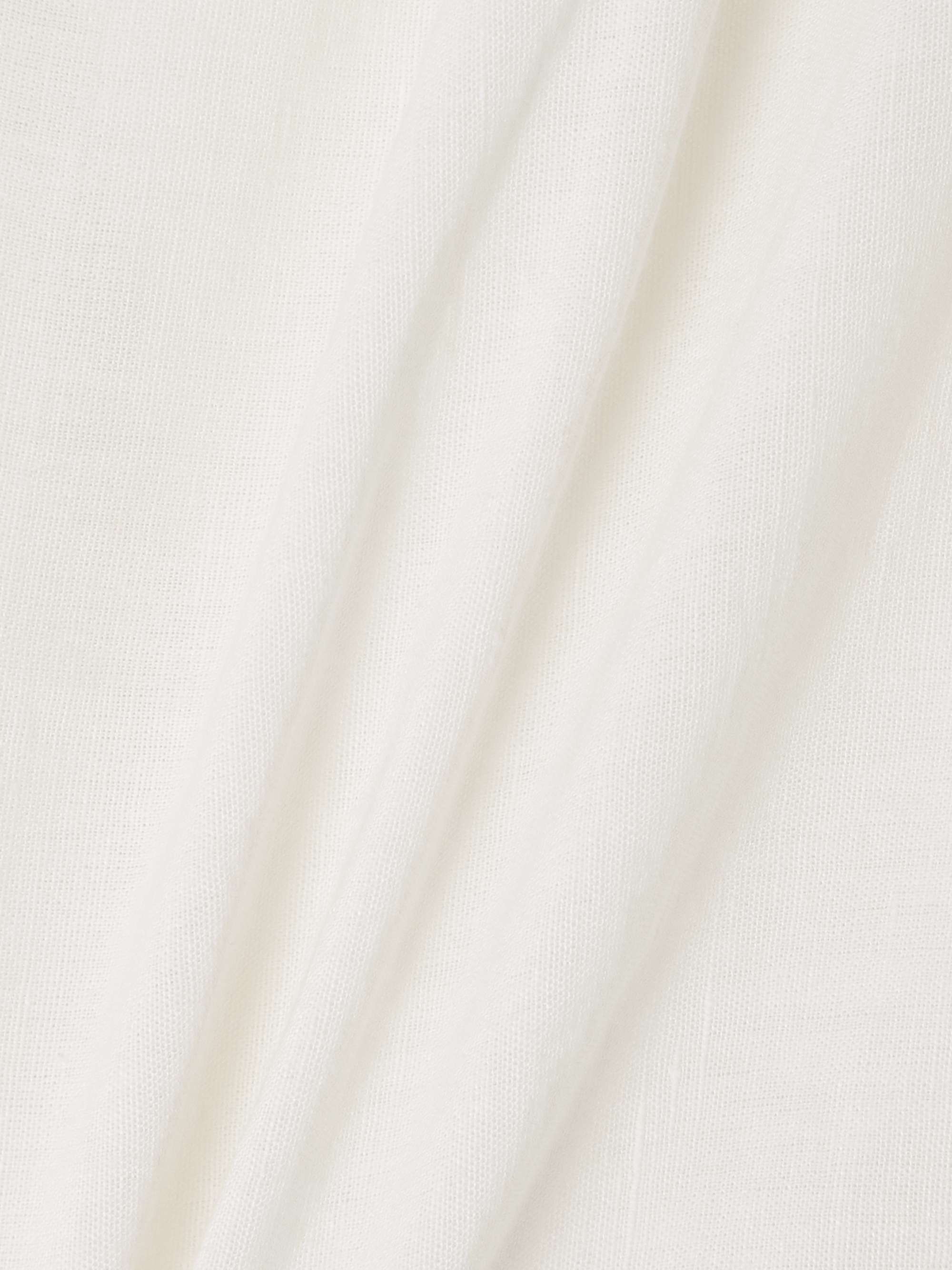 Gathered broderie anglaise linen and cotton-blend blouse view