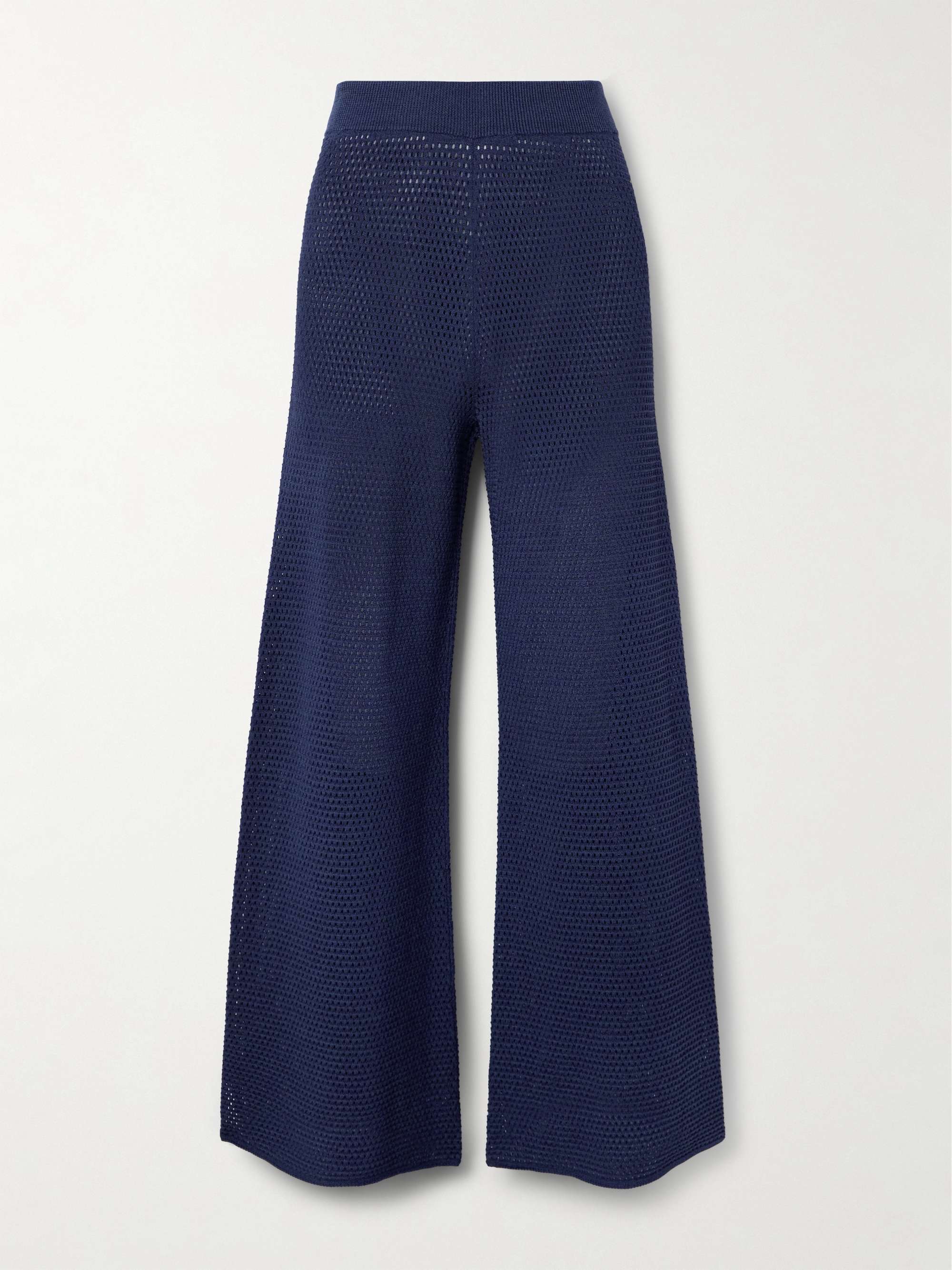 Bayadere Goeland open-knit cotton-blend wide-leg pants view