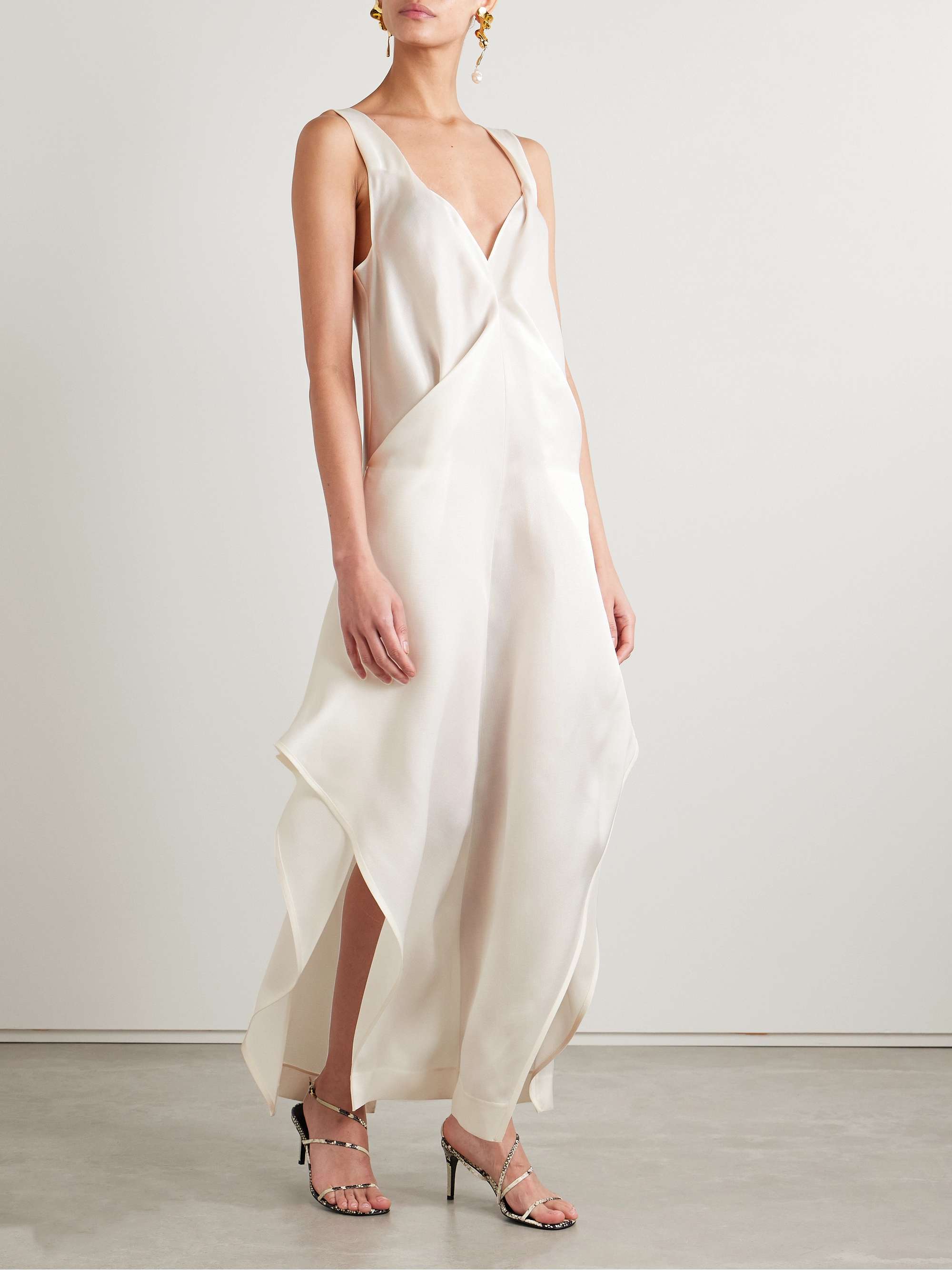 Kenith draped cotton-taffeta gown view