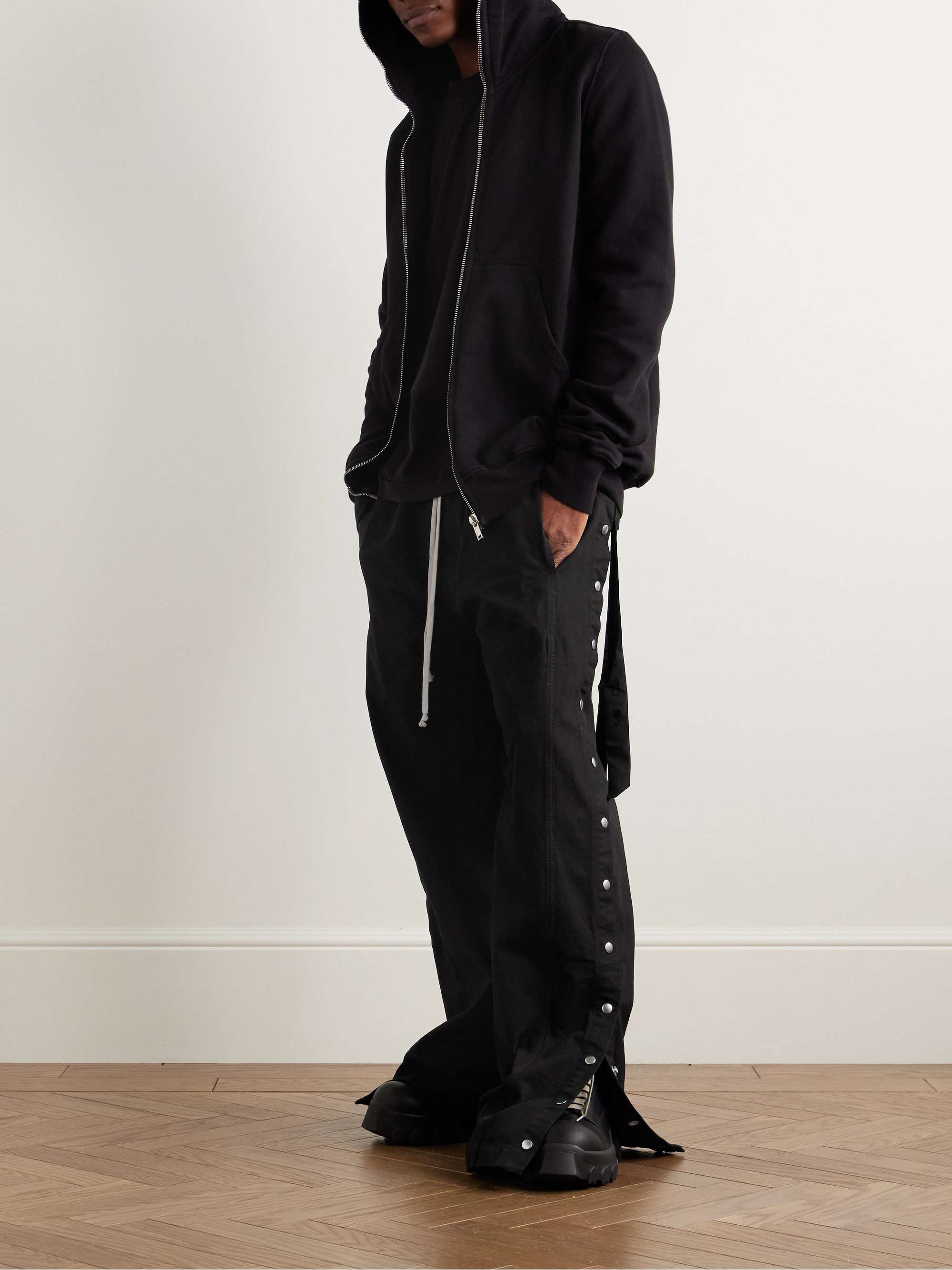 Pusher Wide-Leg Cotton-Canvas Drawstring Trousers view