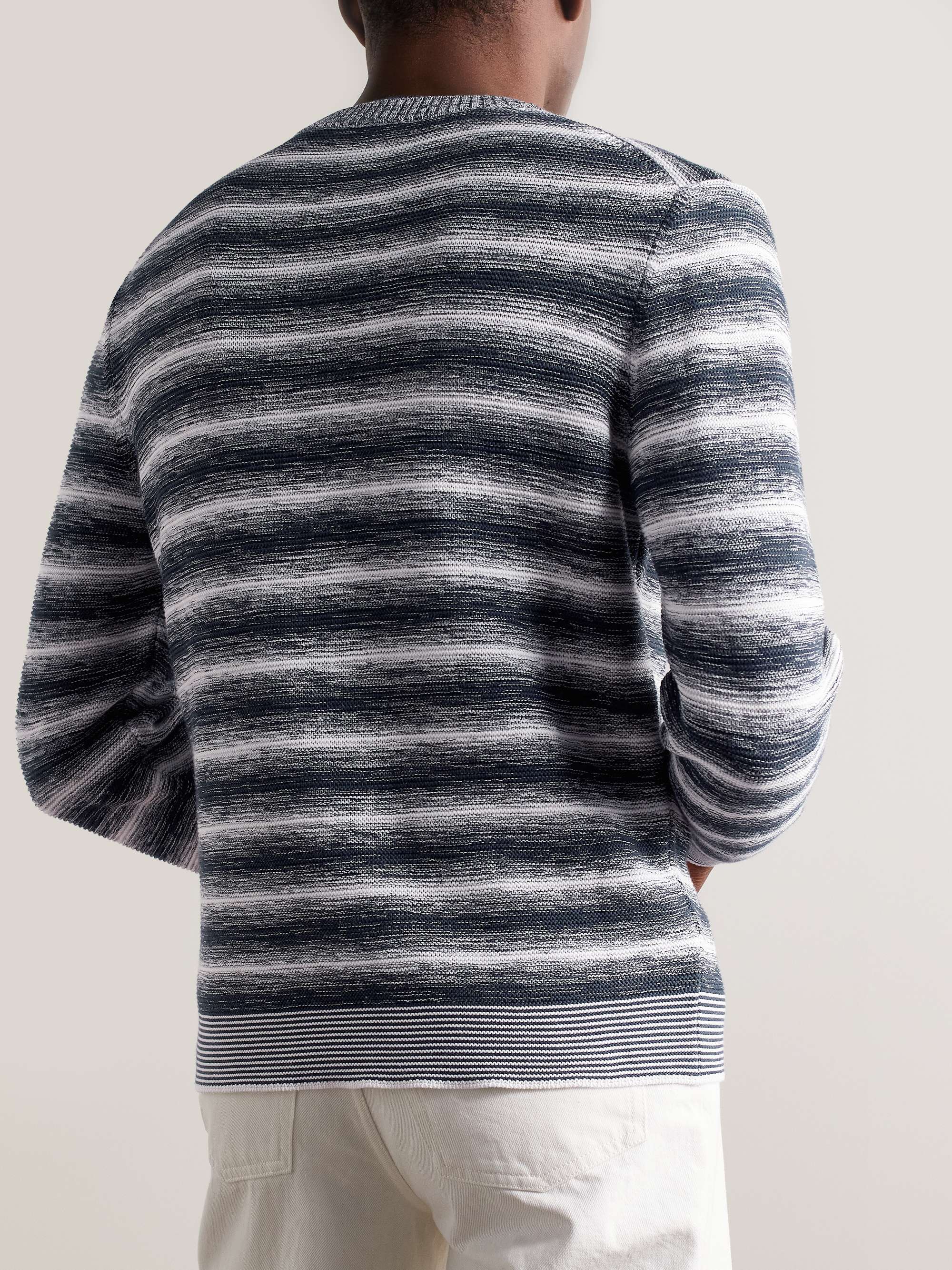 Slim-Fit Space-Dyed Cotton and Silk-Blend Sweater view