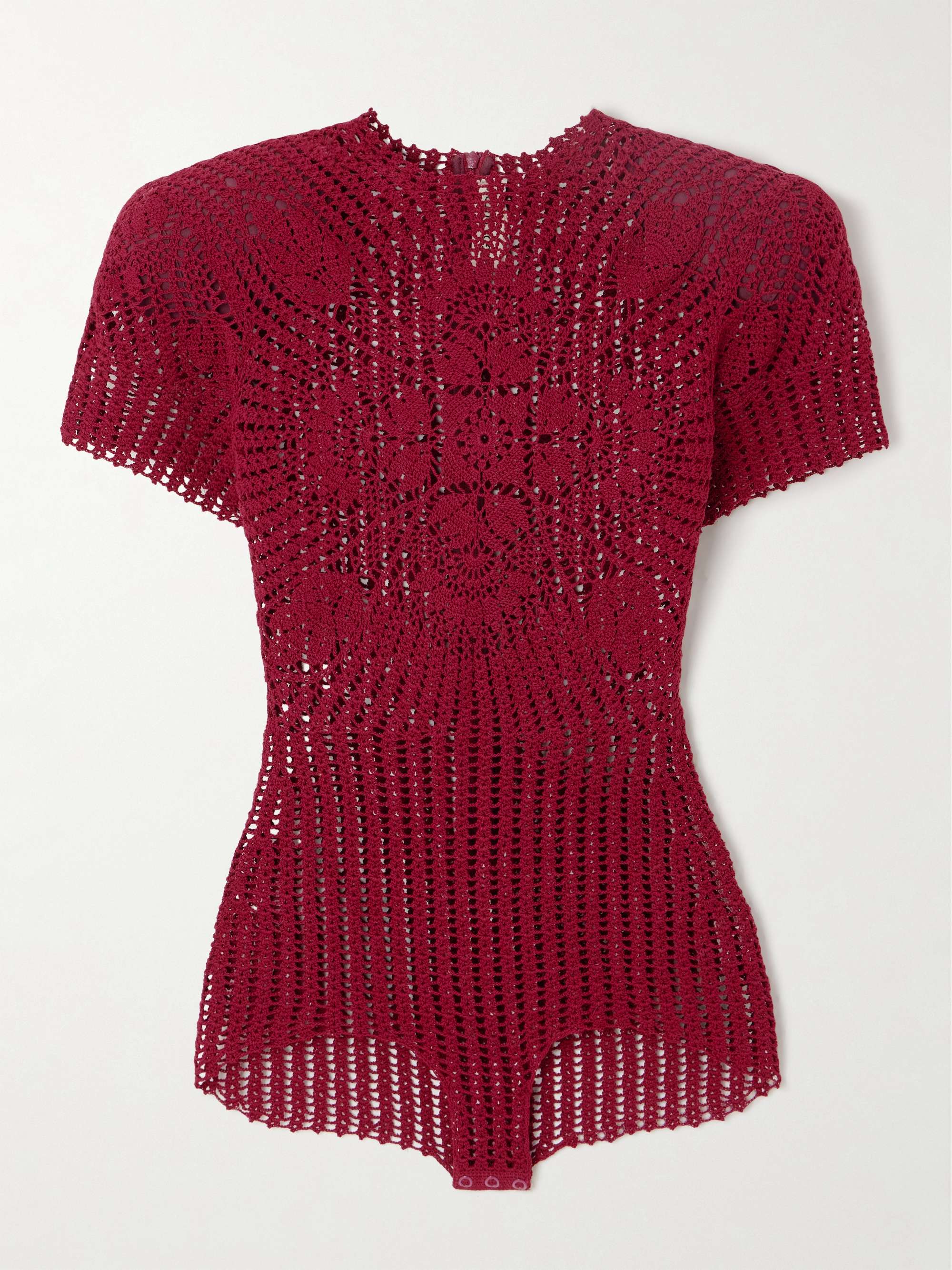 Crocheted cotton bodysuit view