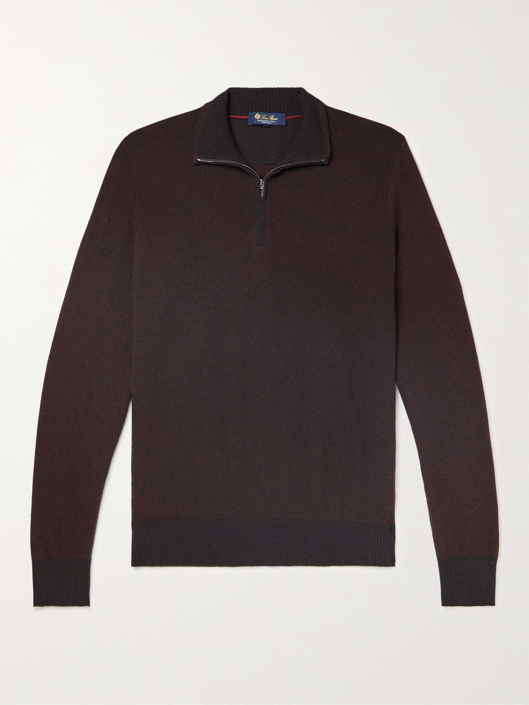 Roadster Slim-Fit Striped Cashmere Half-Zip Sweater view