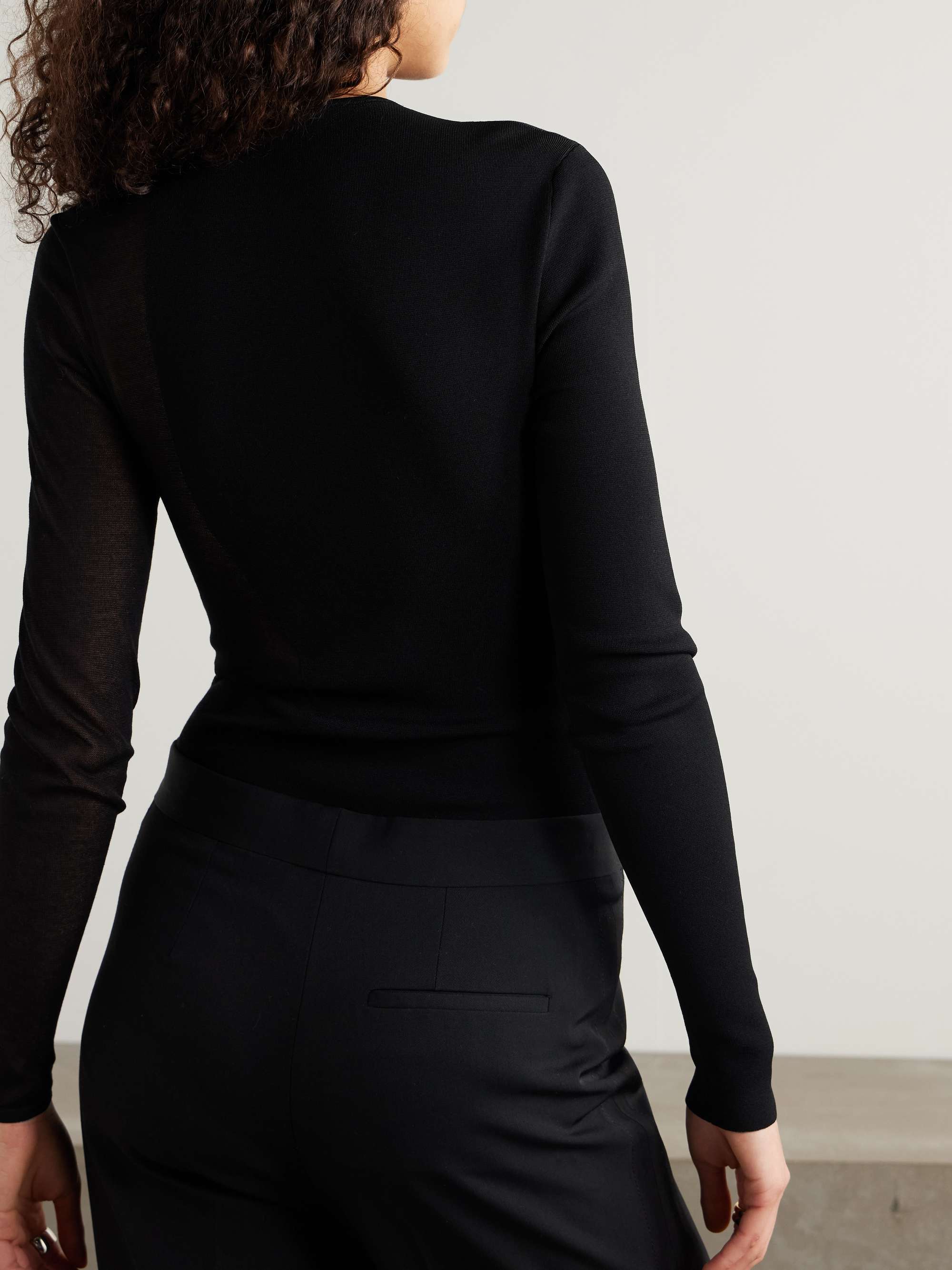 Miracle stretch-knit and cotton-blend bodysuit view