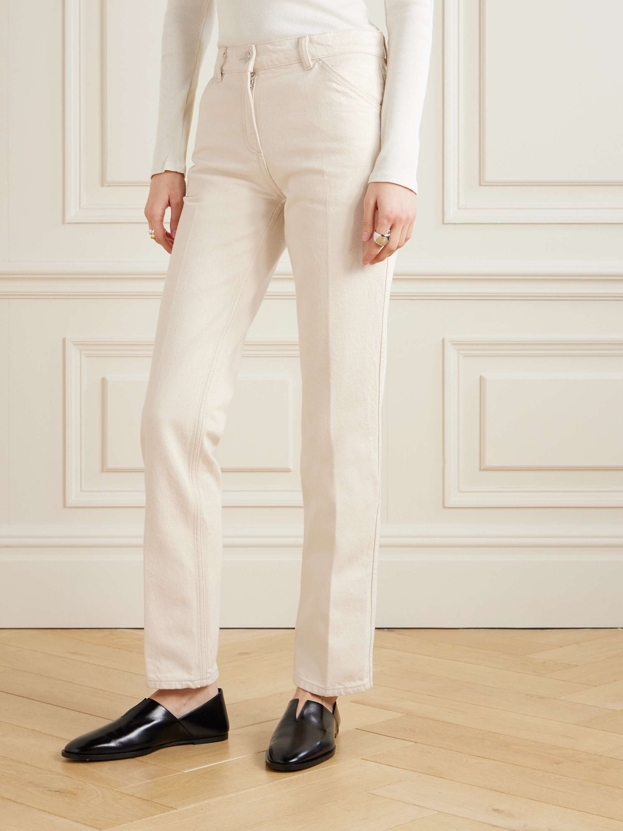 Organic low-rise slim-leg jeans view