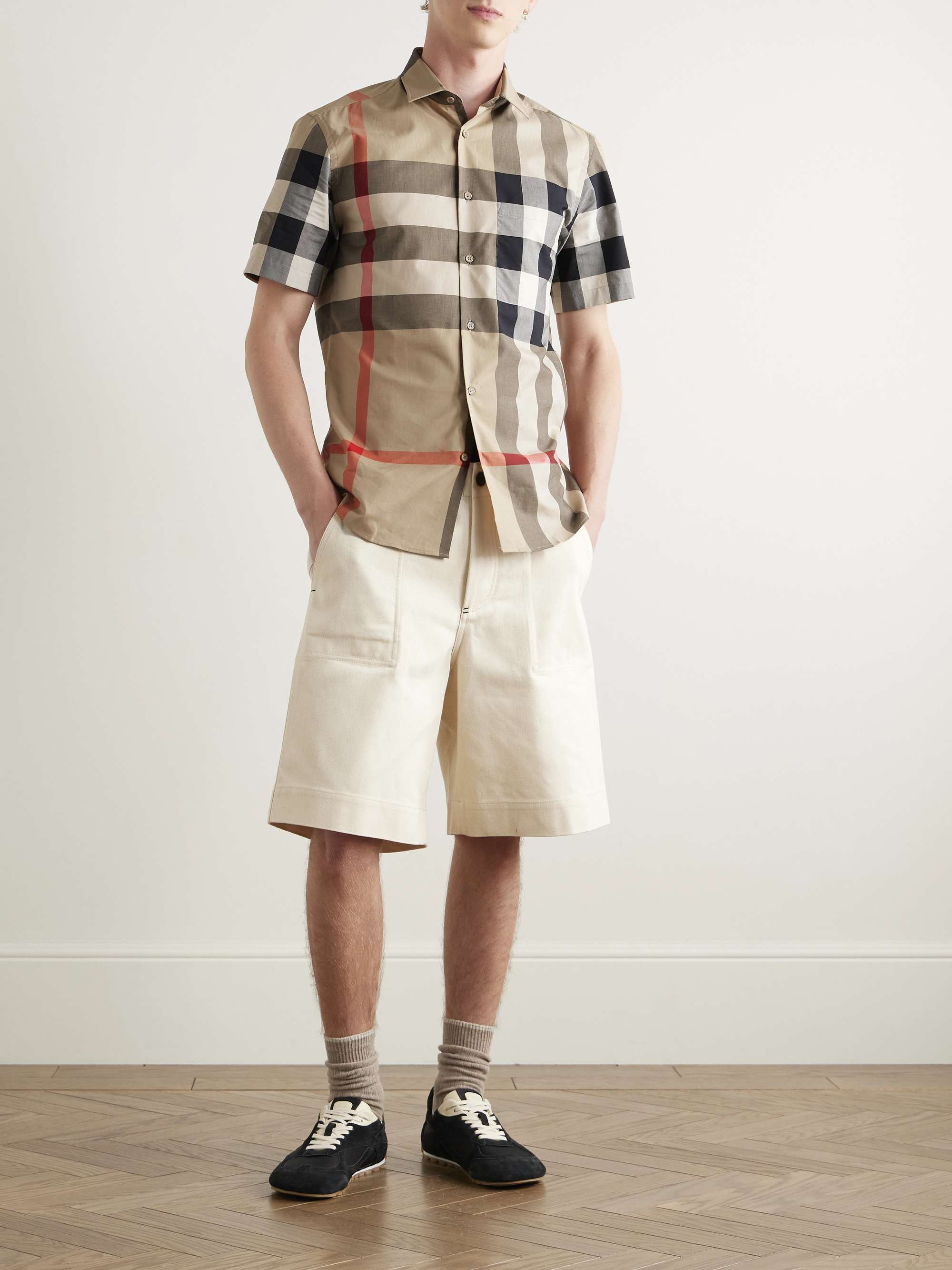 Slim-Fit Checked Cotton Shirt view