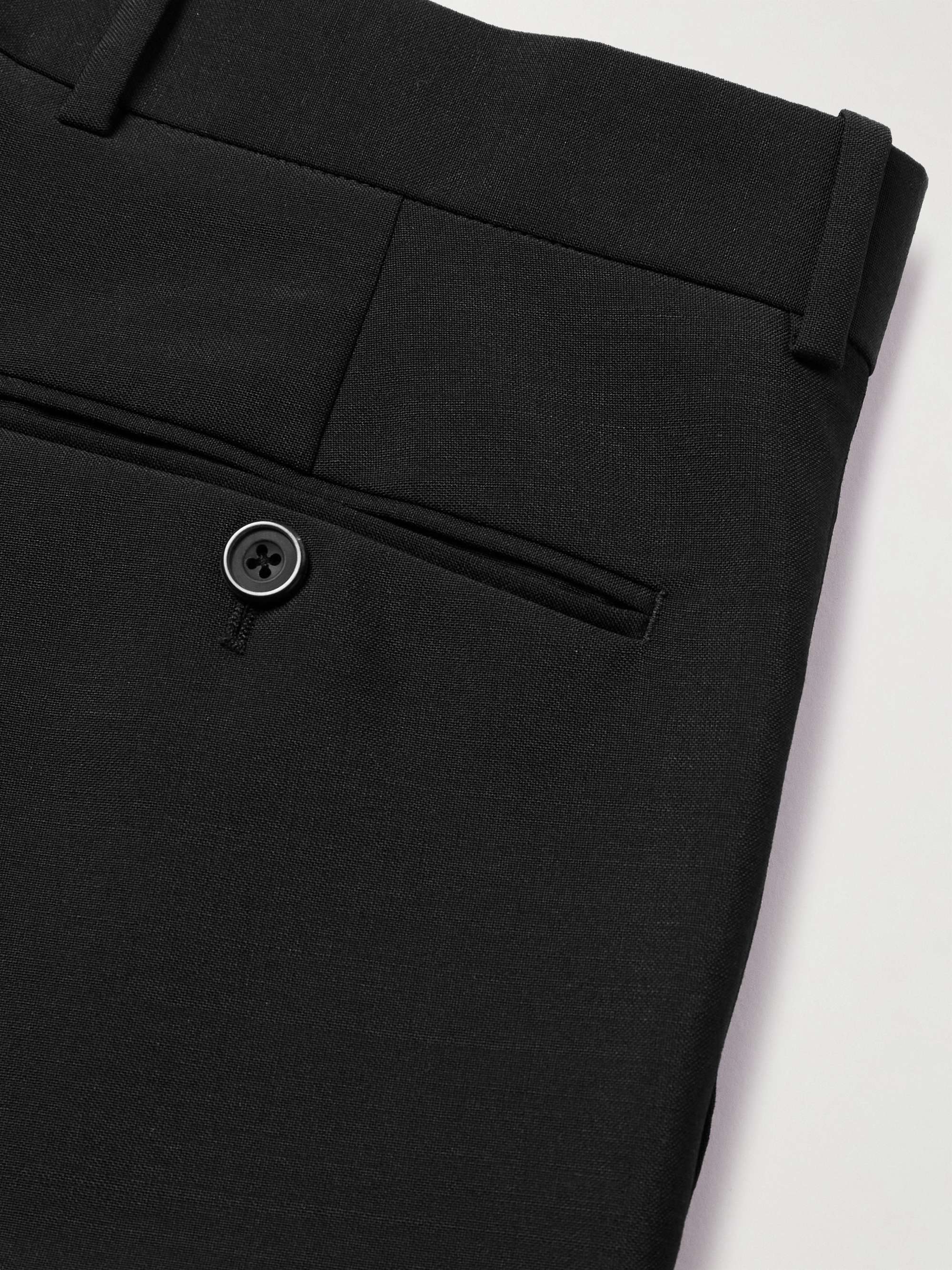 Slim-Fit Pleated Wool and Mohair-Blend Suit Trousers view