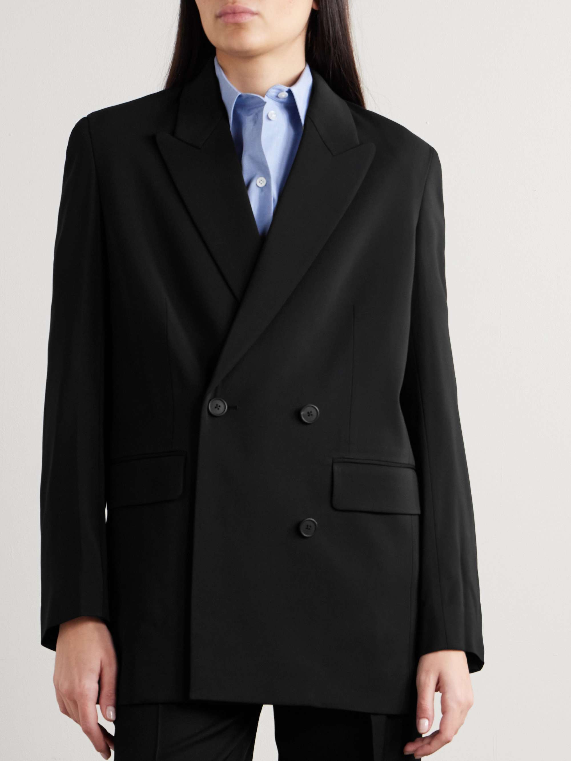 Essentials Tristana double-breasted twill blazer view
