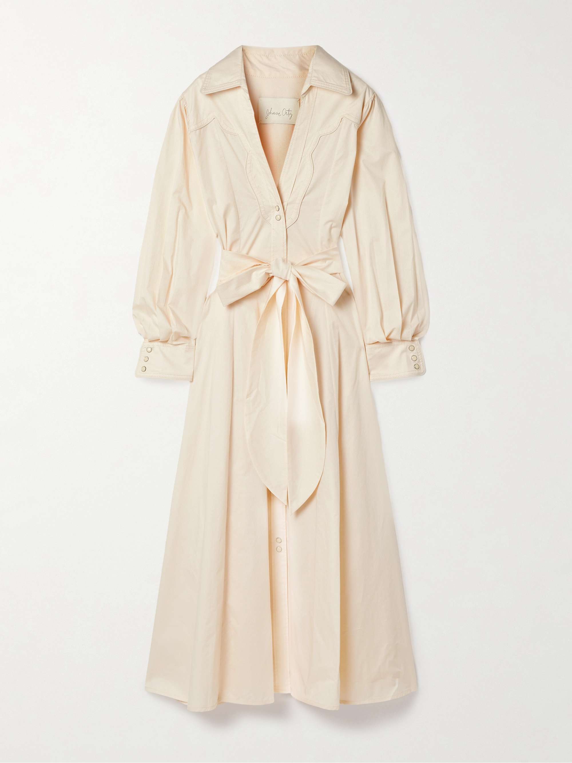 Vela De Cruz belted cotton-blend poplin midi shirt dress view