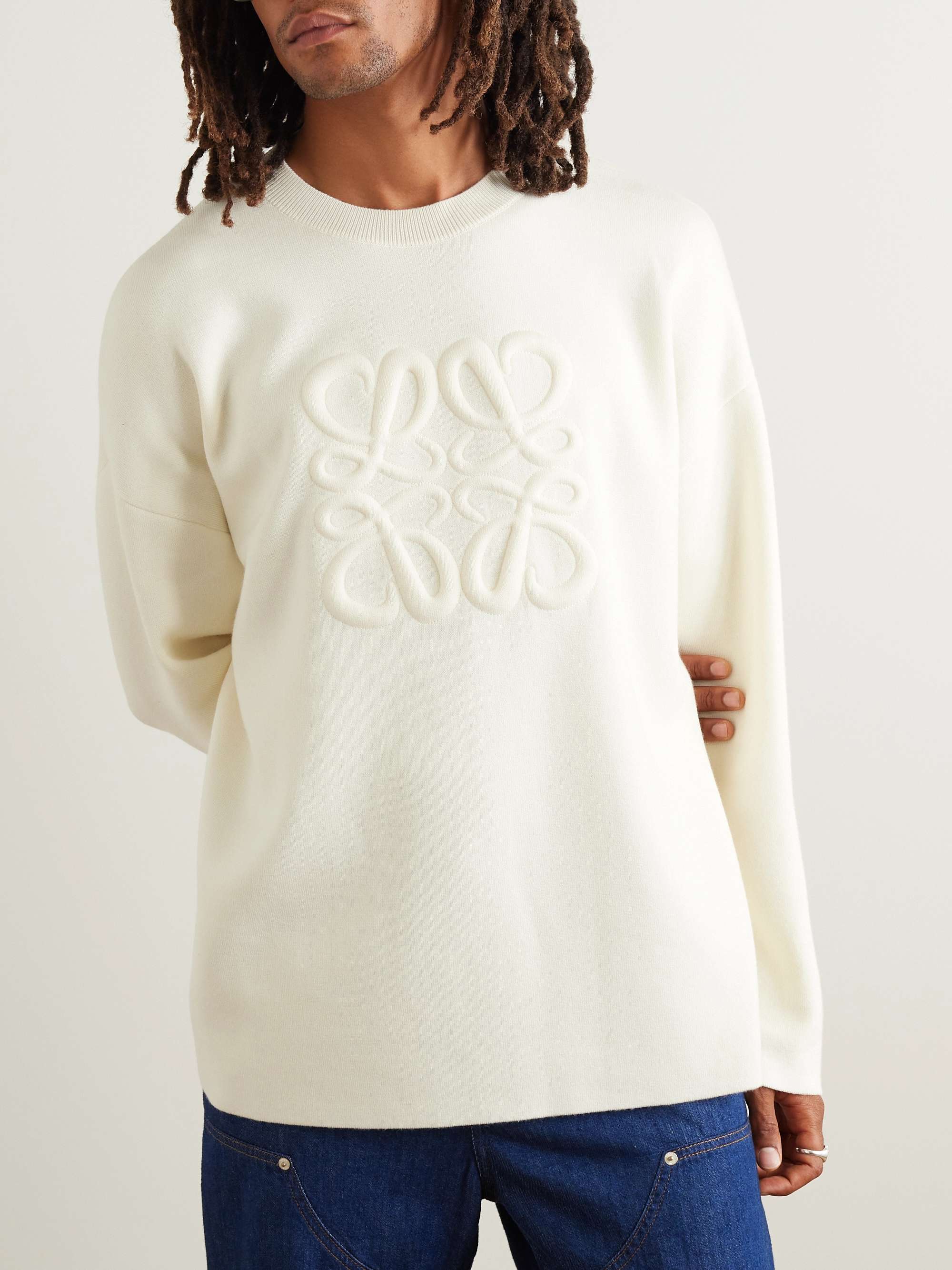 Logo-Embossed Wool-Blend Sweater view
