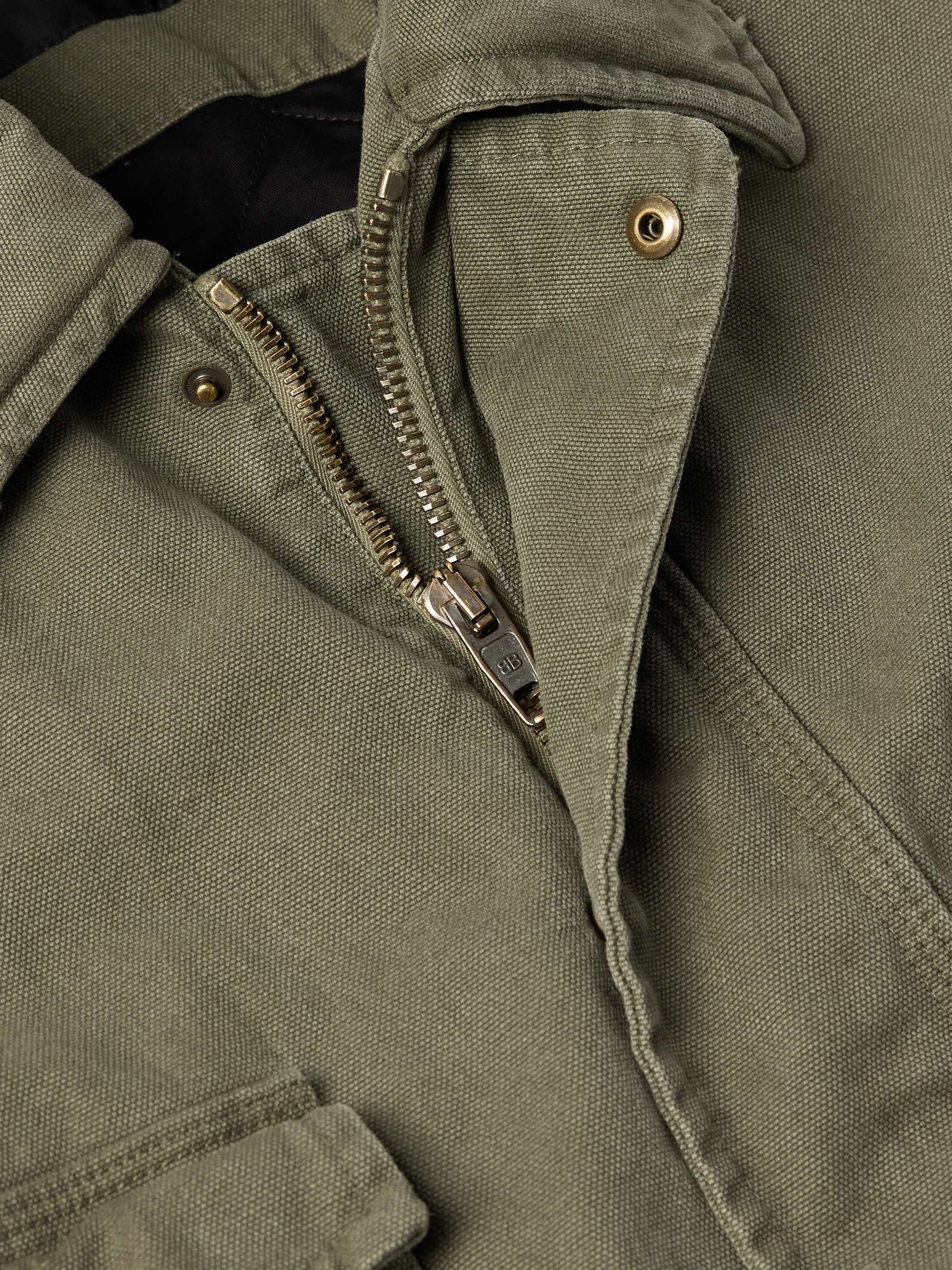 Distressed Cotton-Canvas Coat view