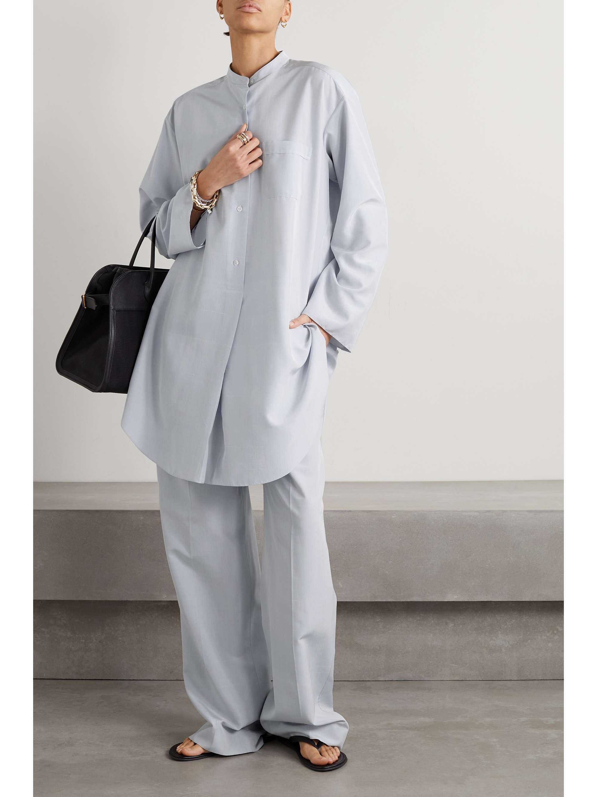 Gaugin pleated silk wide-leg pants view