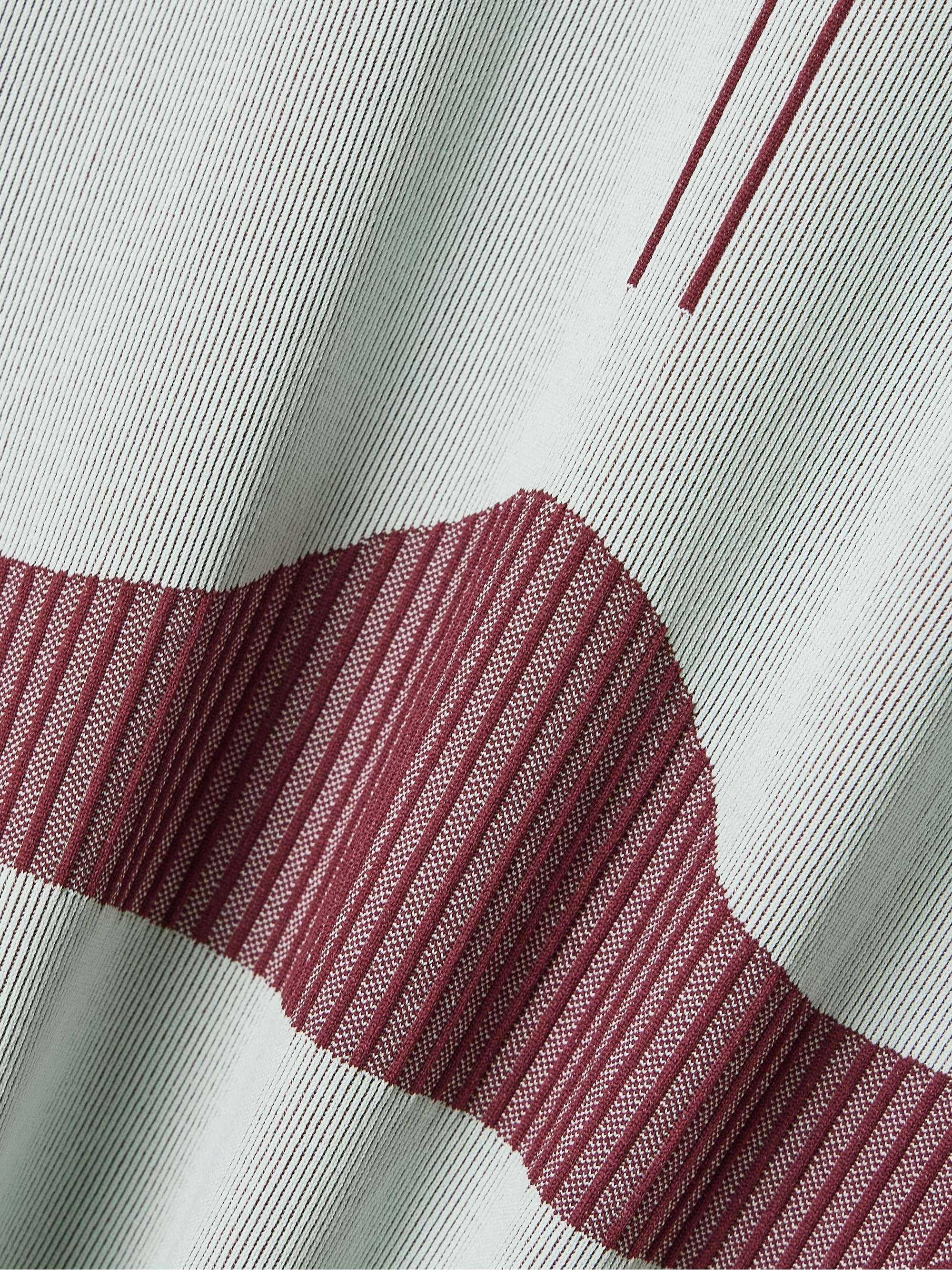 TrueNature hooded ribbed stretch recycled jacquard-knit top view
