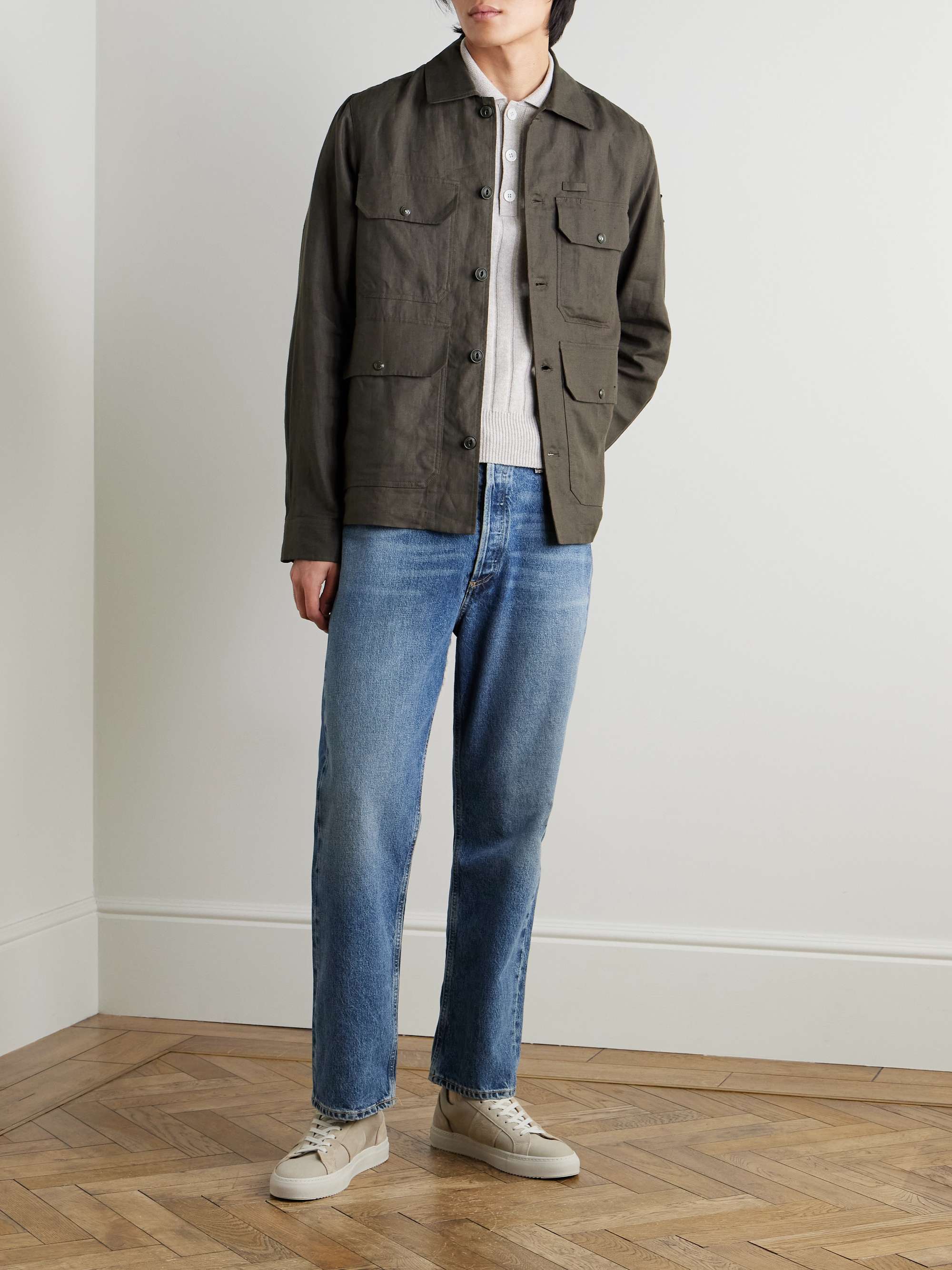 Forge Logo-Appliquéd Linen Overshirt view