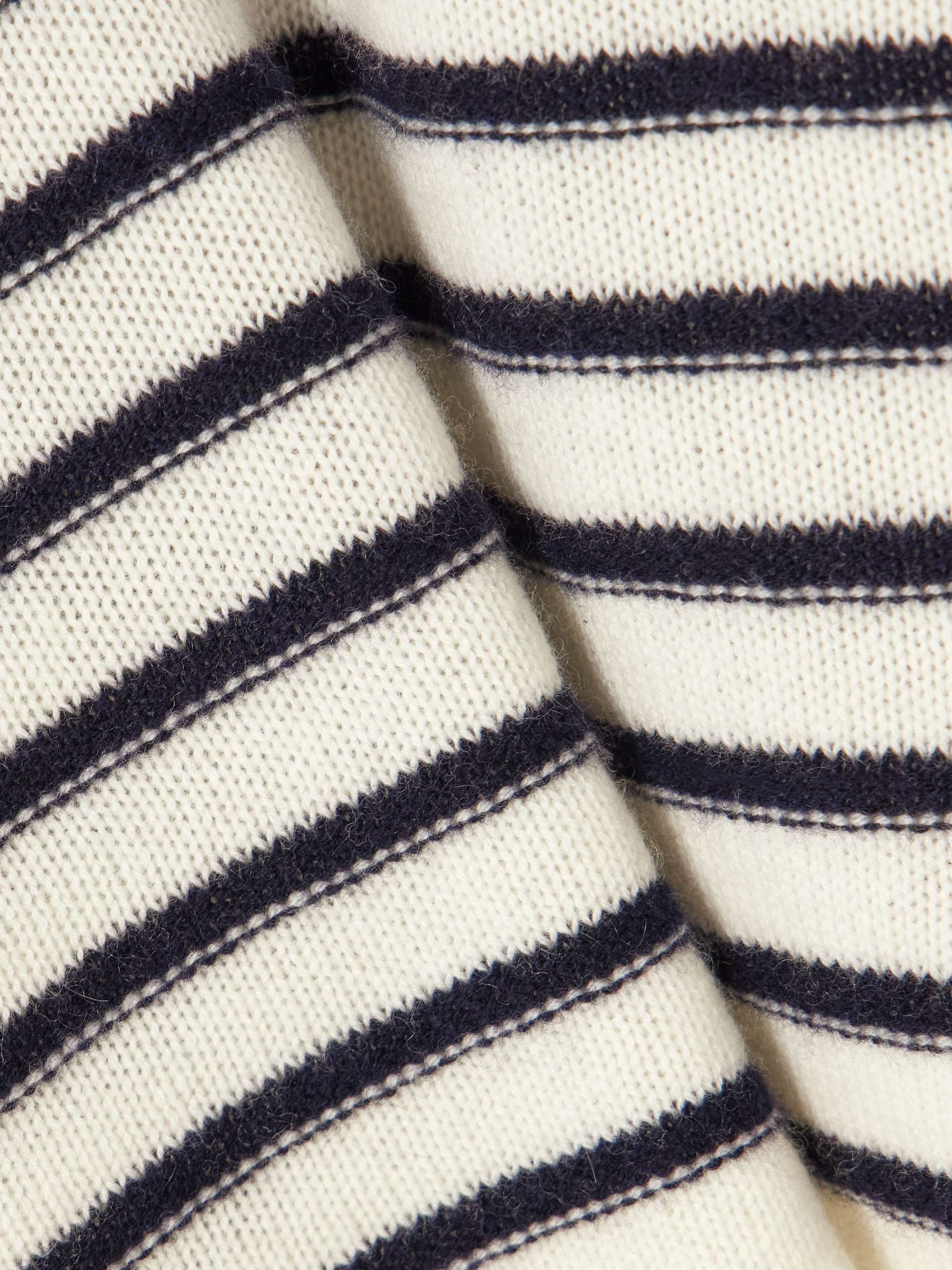 Striped wool and cashmere-blend polo sweater view
