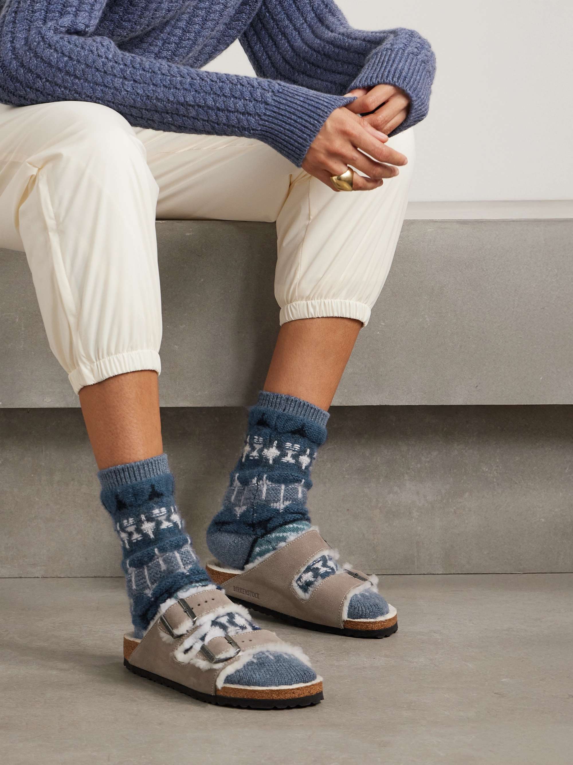 Calza Noel jacquard-knit cashmere socks view