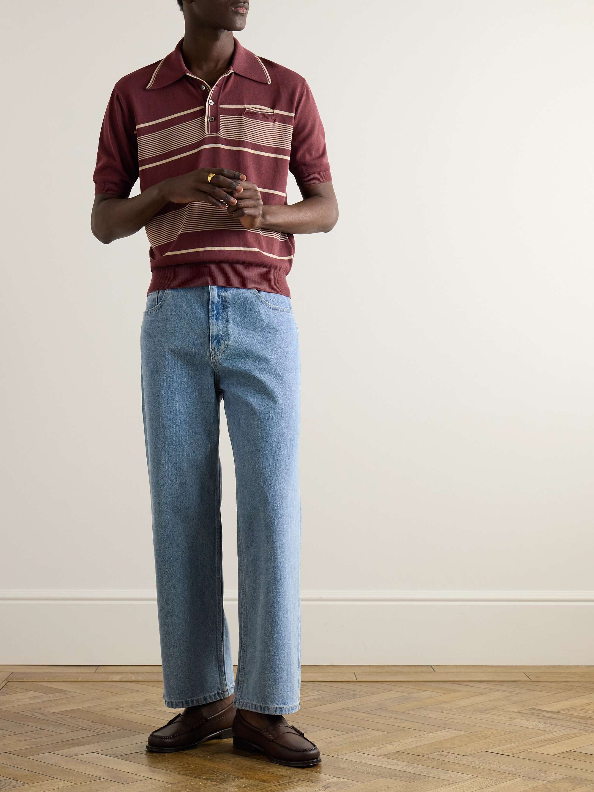 Carol Striped Cotton-Blend Polo Shirt view