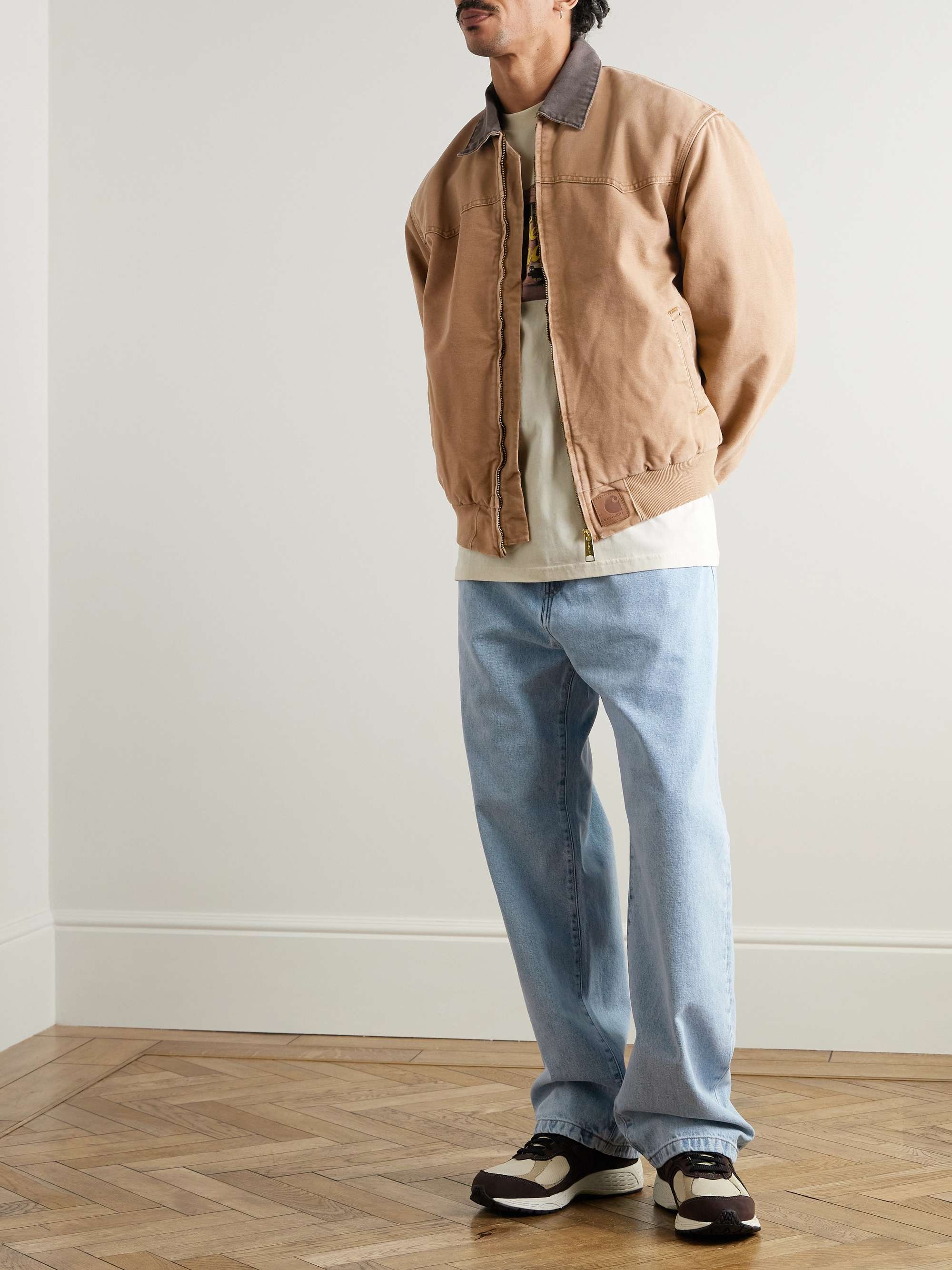 Landon Wide-Leg Logo-Appliquéd Jeans view