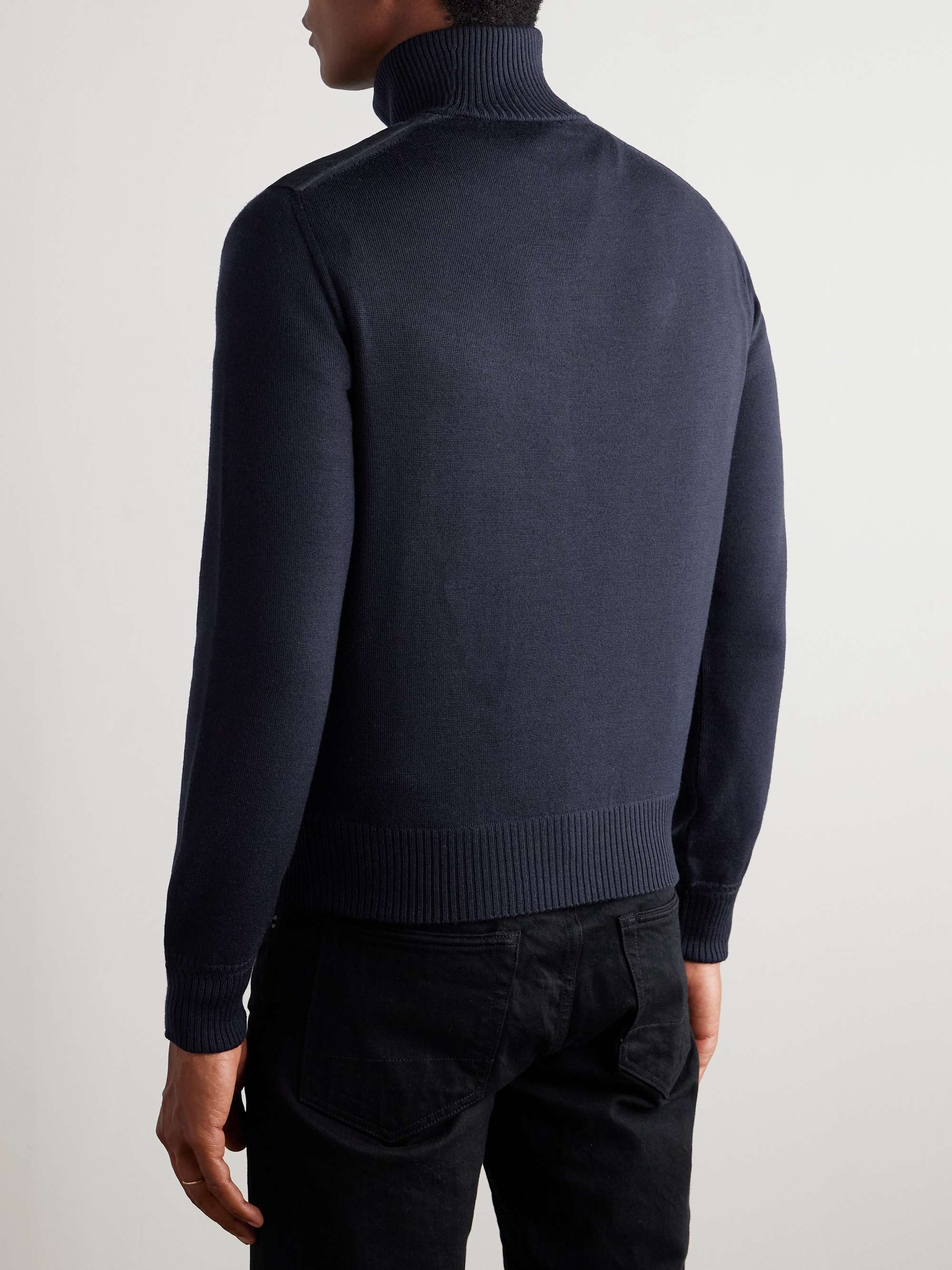 Slim-Fit Suede and Merino Wool and Cashmere-Blend Jacket view